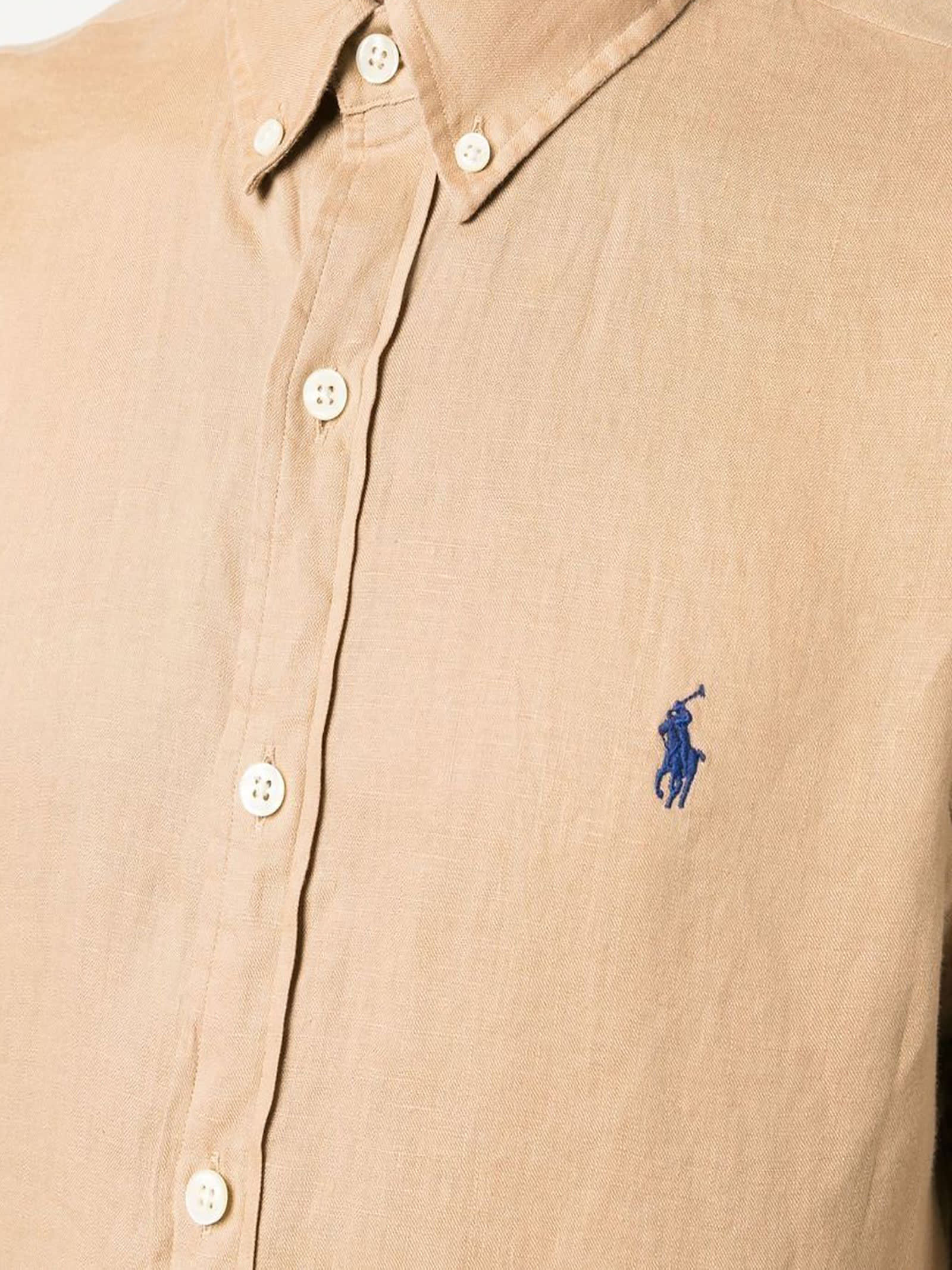 Shop Polo Ralph Lauren Logo Embroidered Round Hem Shirt