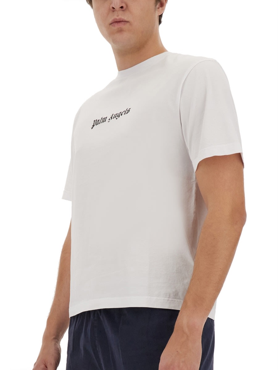Shop Palm Angels T-shirt With Logo In White