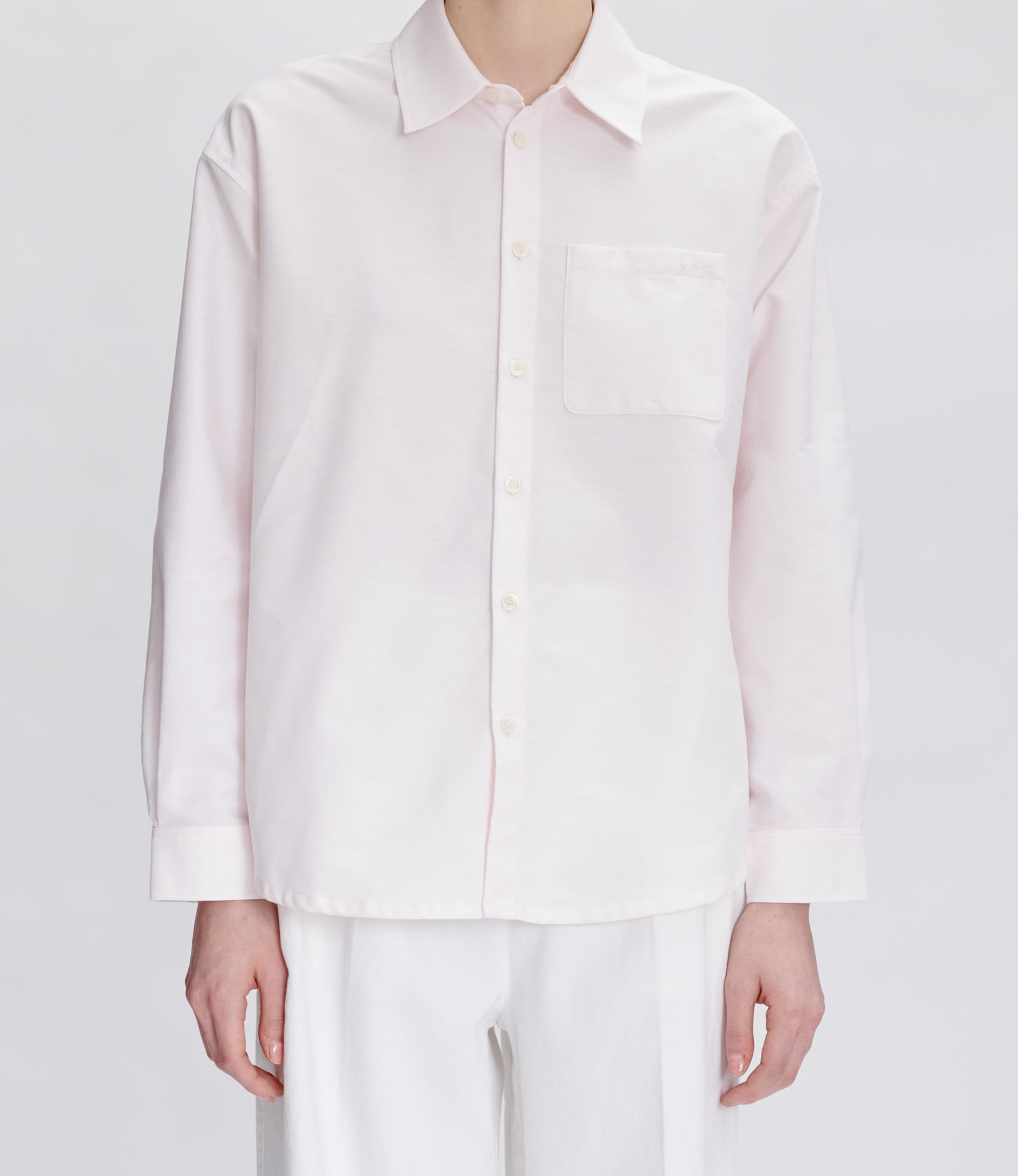 Apc Chemise Boyfriend Brodee A.p.c. In Fab Rose Pale