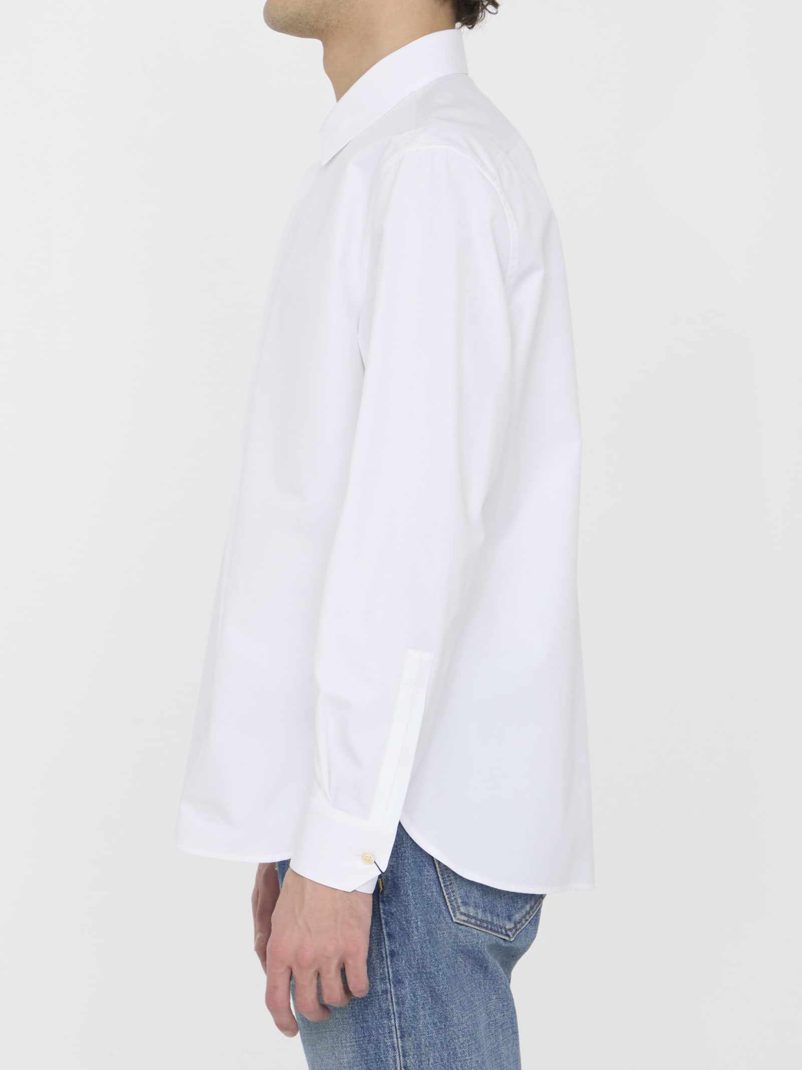 Shop Saint Laurent Yves Collar Shirt In White