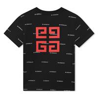 GIVENCHY BLACK T-SHIRT FOR BOY WITH ALL-OVER LOGO