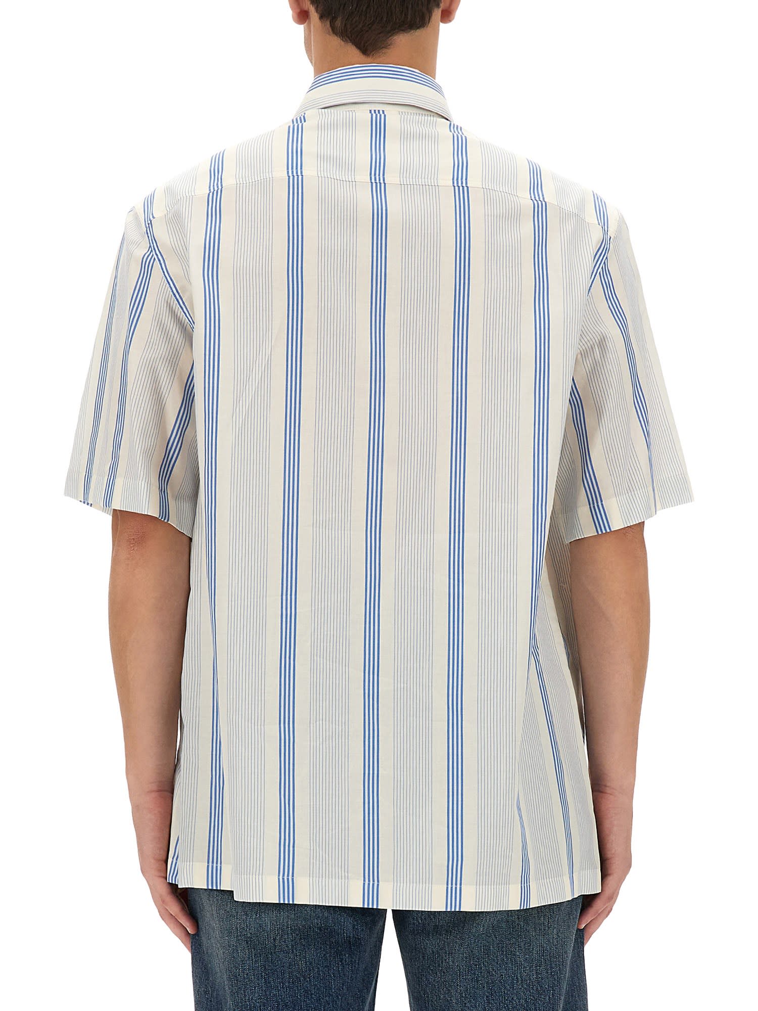 Shop Etro Shirt With Logo In Clear Blue