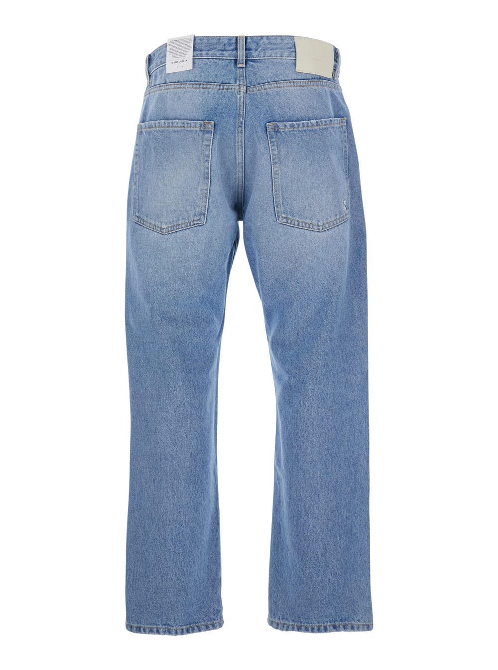 Icon Denim Light Blue Jeans With Belt Loops And Logo Patch On The Rear In Denim Man In Light Blue