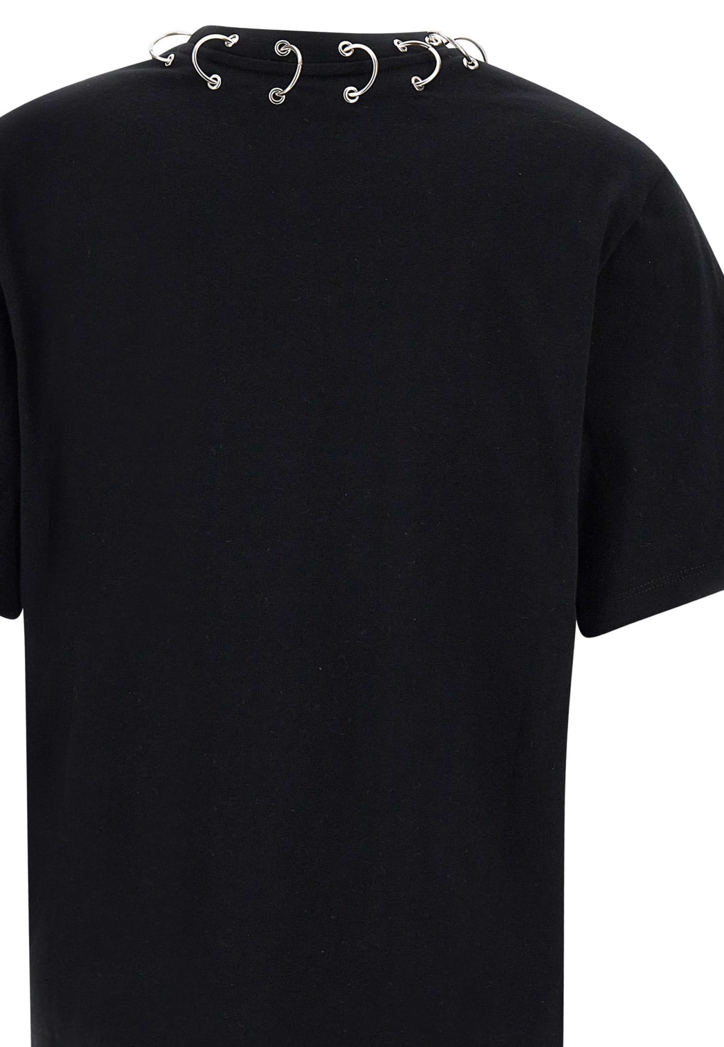 Shop Rotate Birger Christensen Oversize Ring Cotton T-shirt In Black