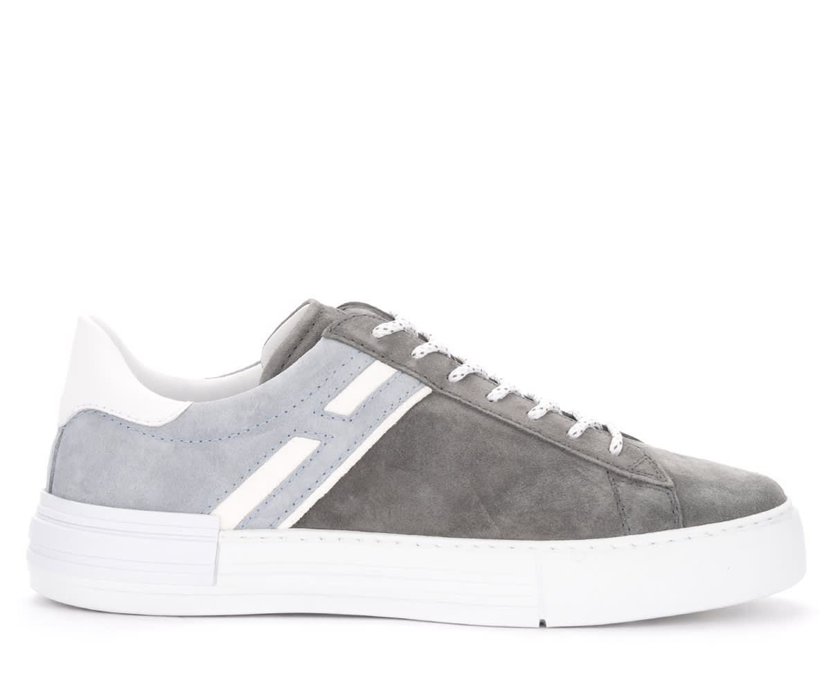 HOGAN REBEL SNEAKERS IN GRAY LEATHER AND SUEDE,HXM5260CW00PFY683M