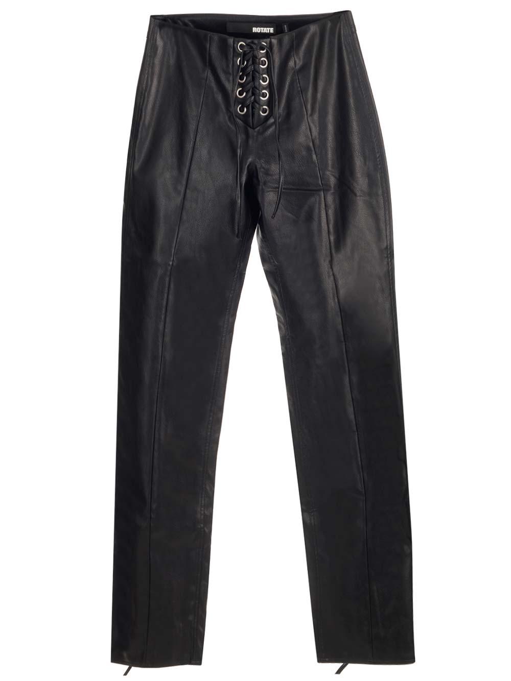 Shop Rotate Birger Christensen Leather Trousers In Black
