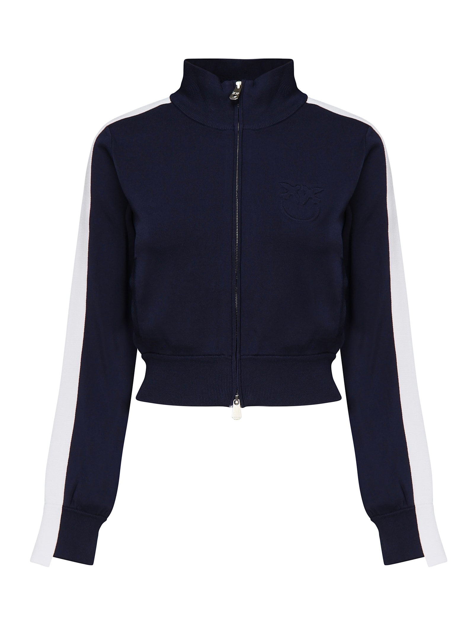 Cropped Sweatshirt In Technical Fabric With Zip