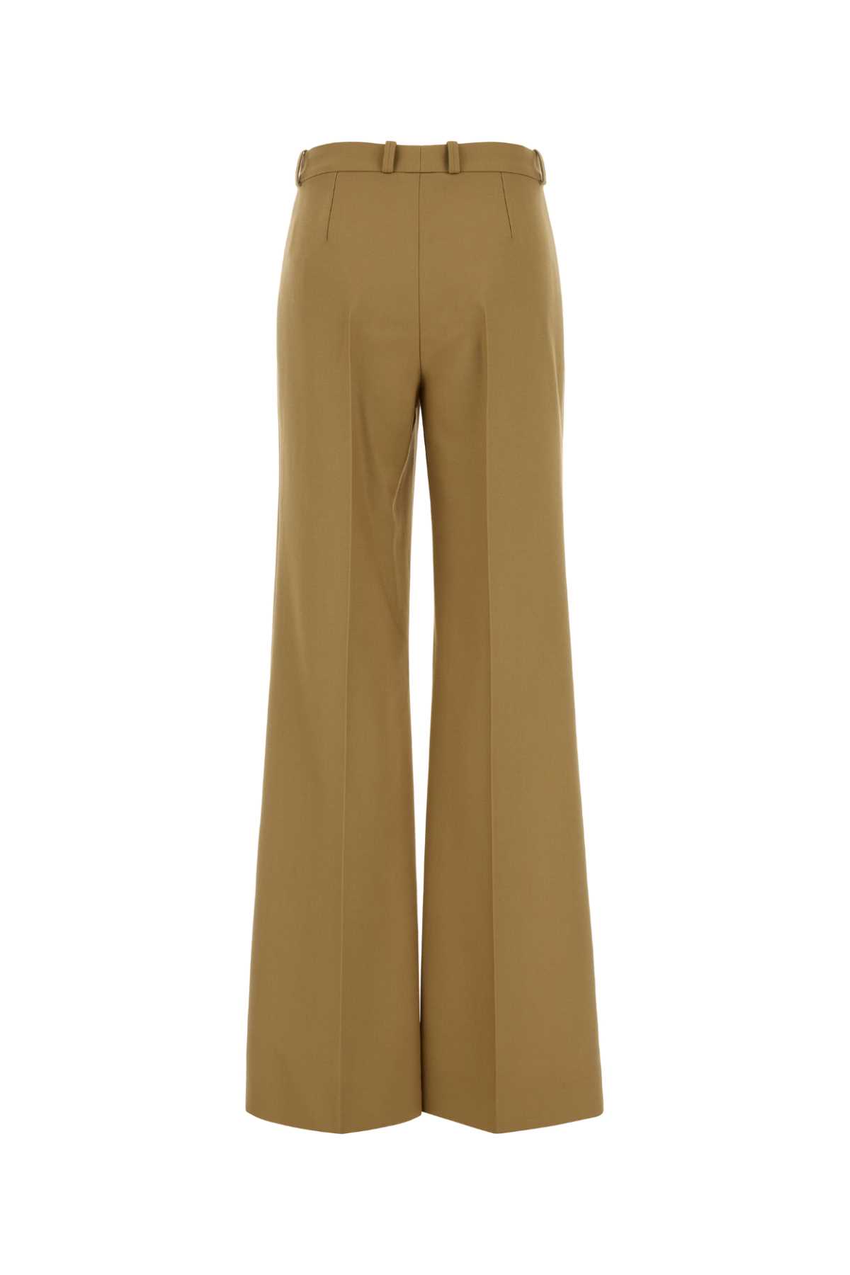Chloé Wool Grain De Poudre Flare Leg Pants In Brown