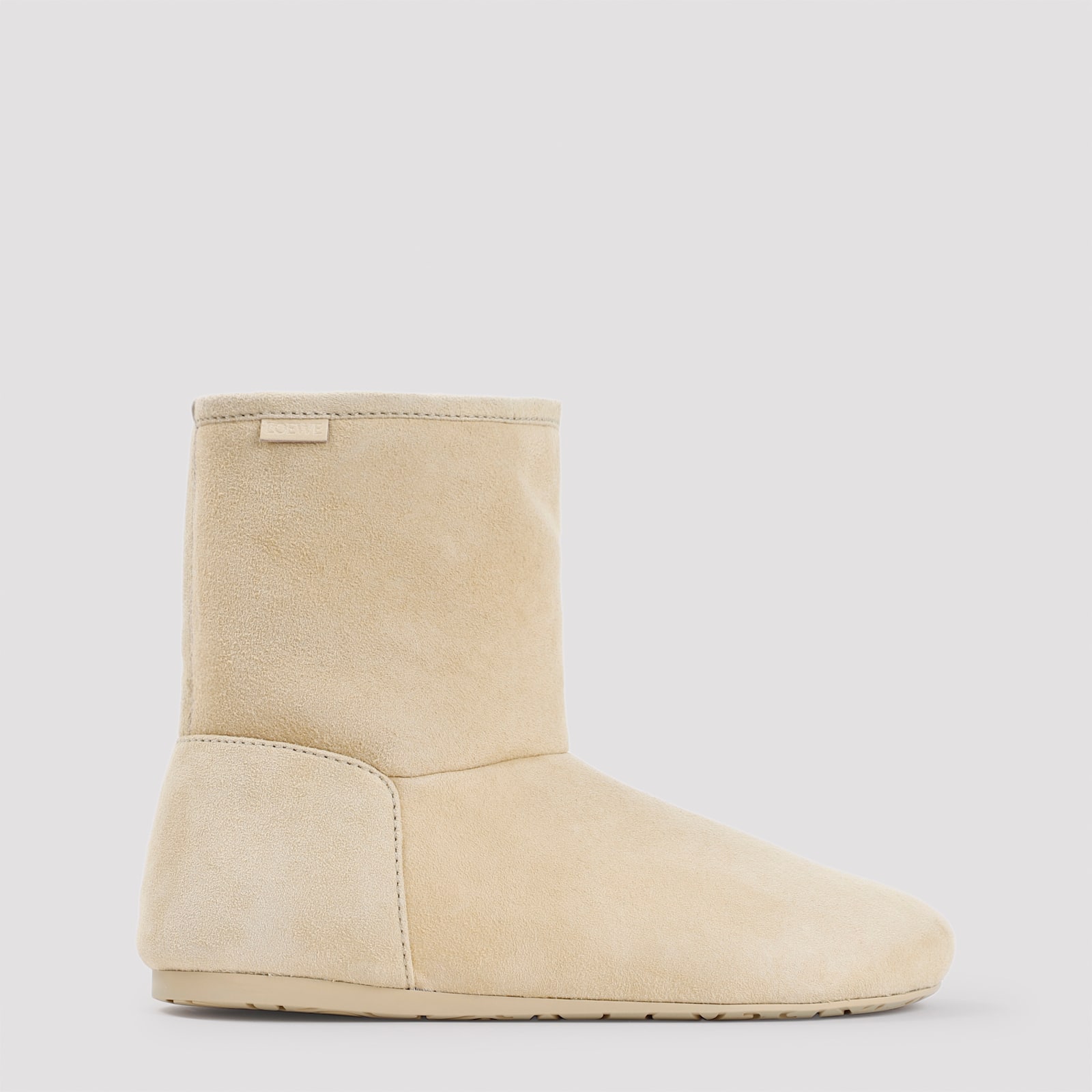 Shop Loewe Lago Suede Boots In Medium Concealer