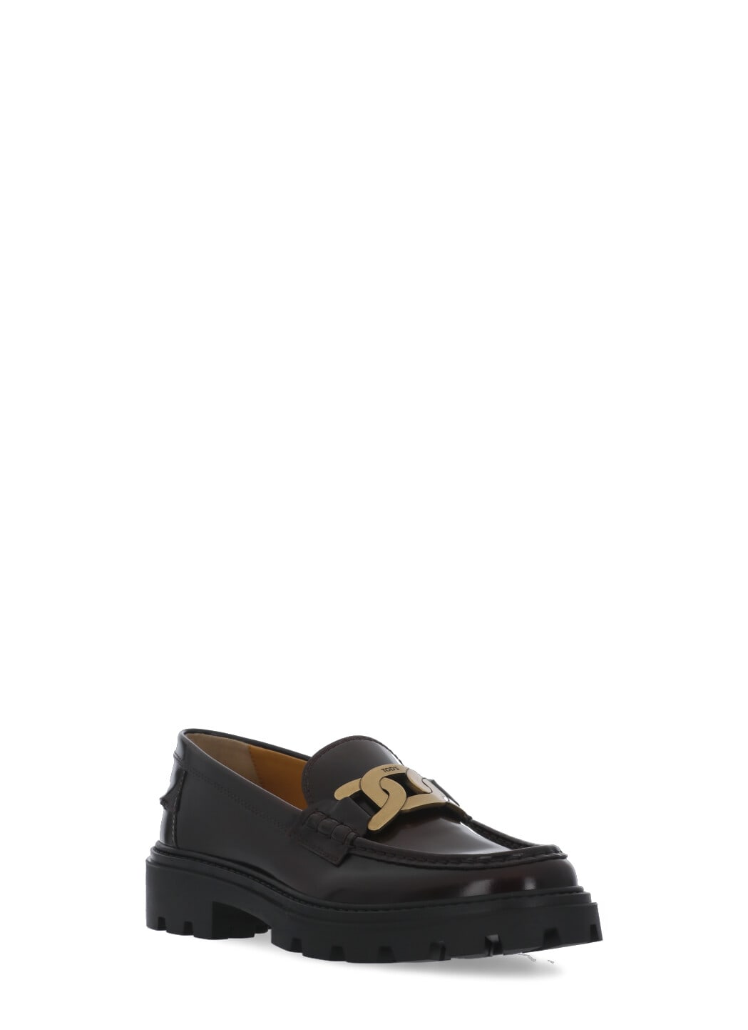 Tod's Signature Chain Detail Platform Loafers In Burgundy