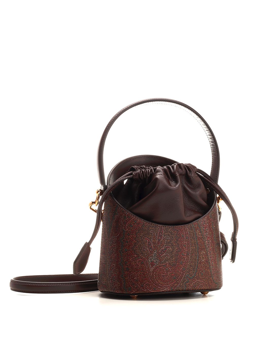 Shop Etro Small Saturno Bucket Bag In Bordeaux