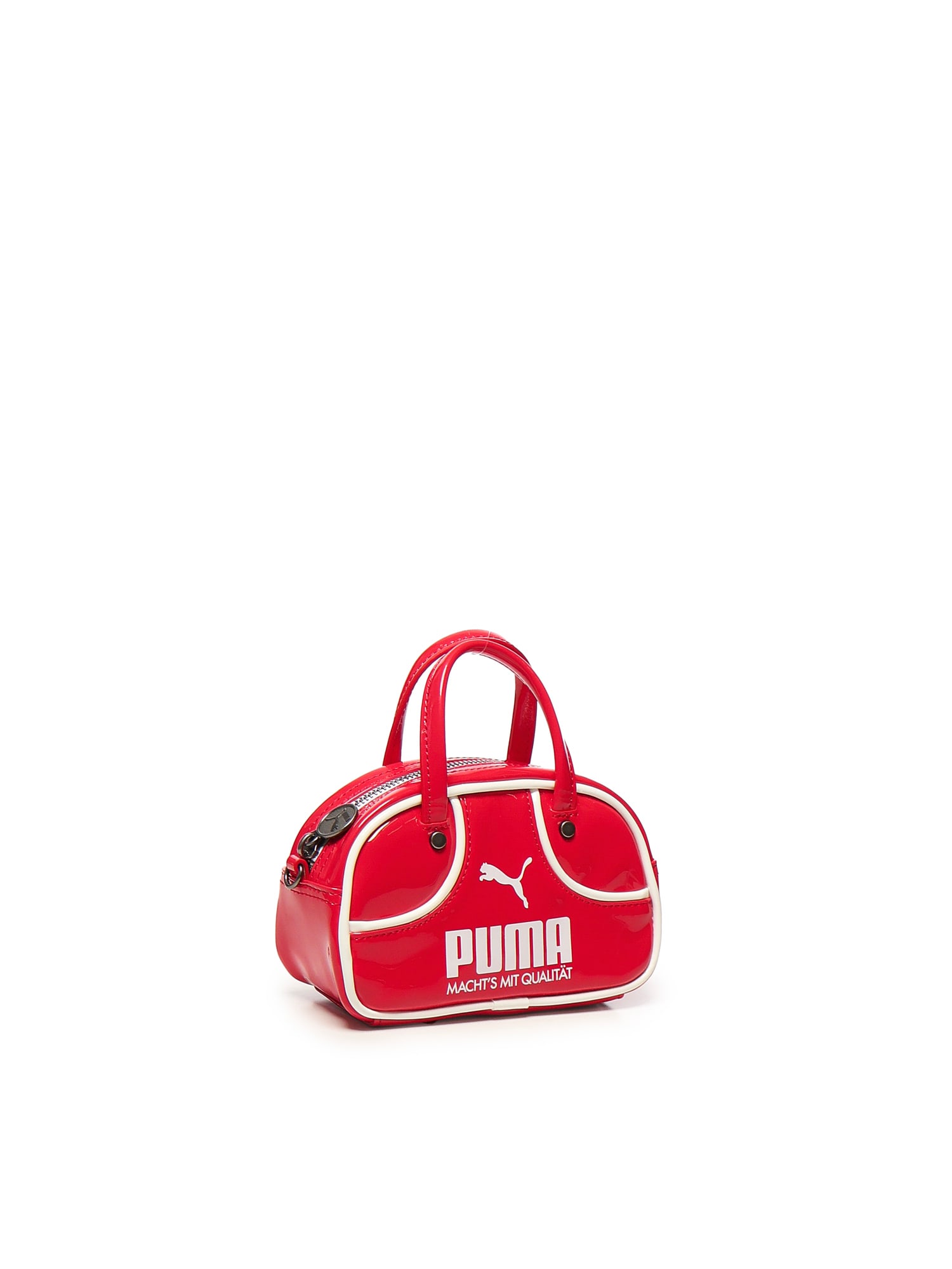 Puma 1976 Micro 1l Grip Patent-leather Top-handle Bag In Red