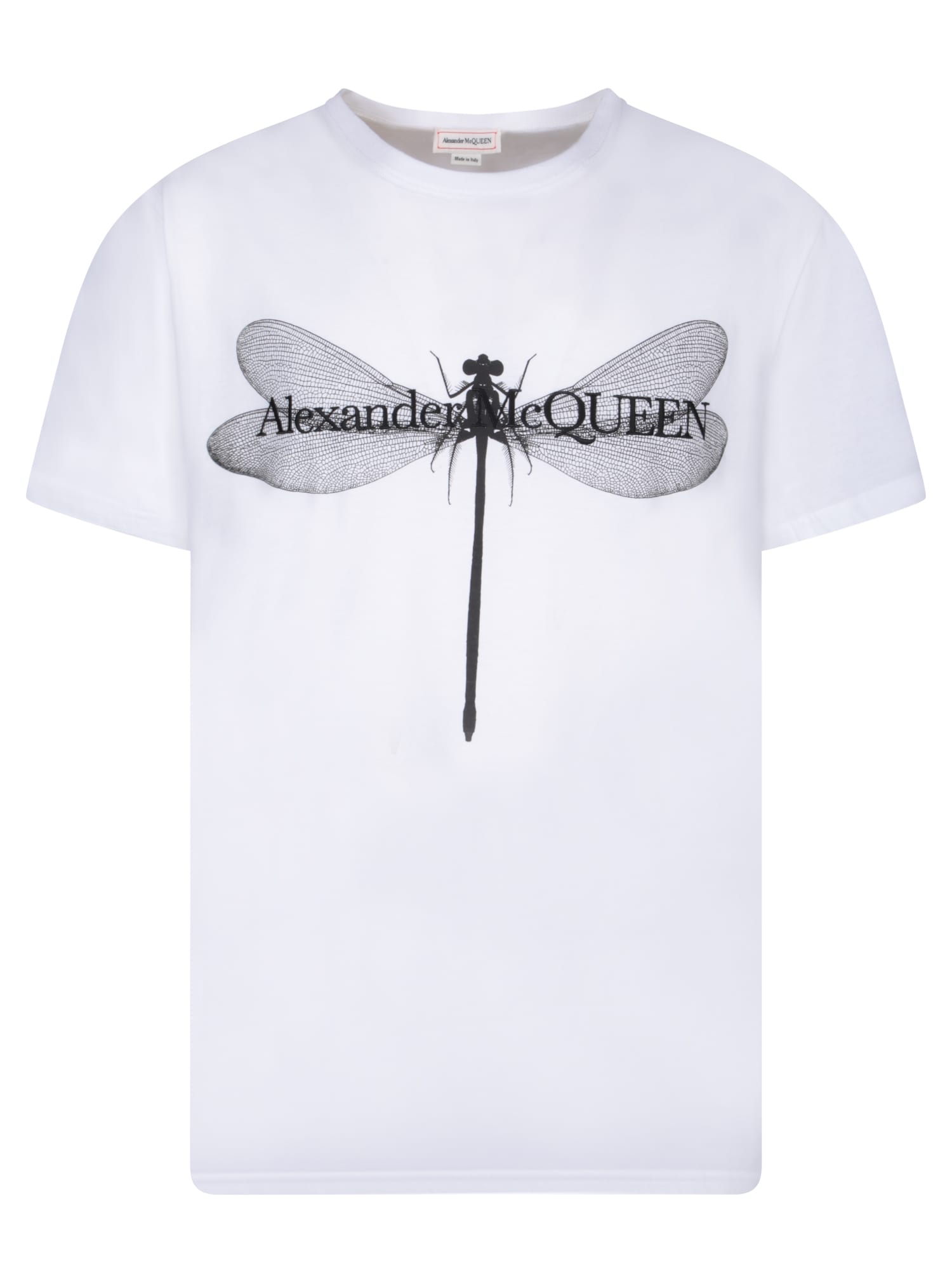 Shop Alexander Mcqueen Dragonfly White T-shirt