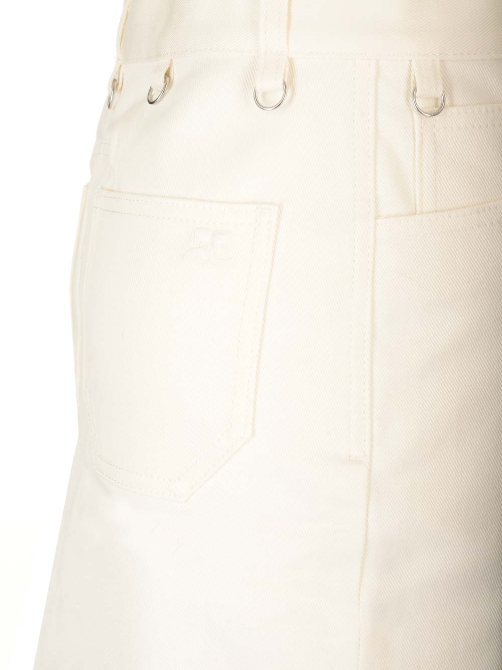 Shop Courrèges Denim Skirt In White