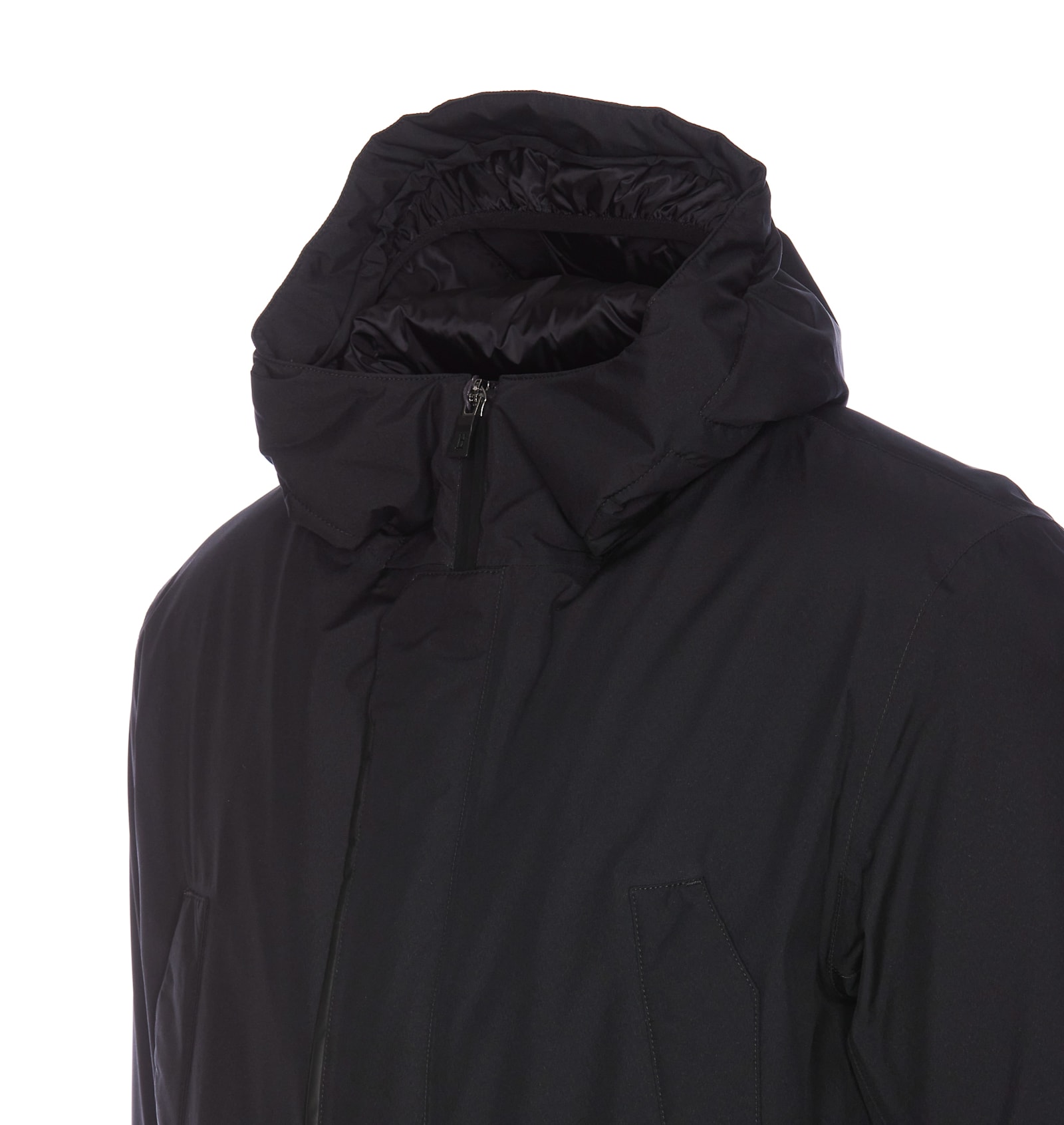 Shop Herno Fishtail Parka In Black