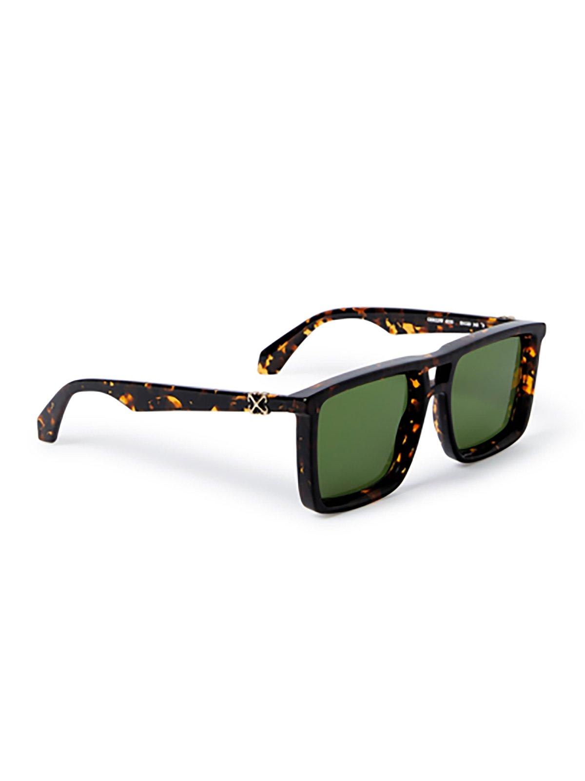 Off-white Square Frame Sunglasses In Green