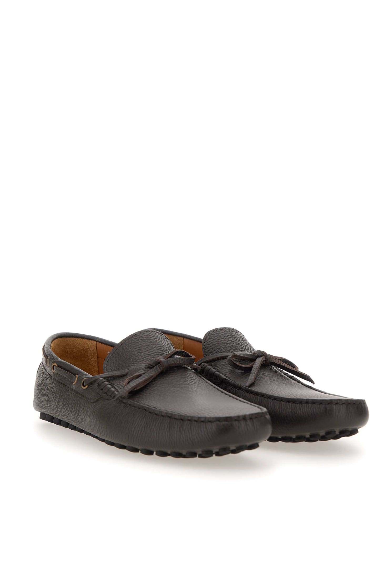 Shop Doucal's Leather Moccasin In Brown