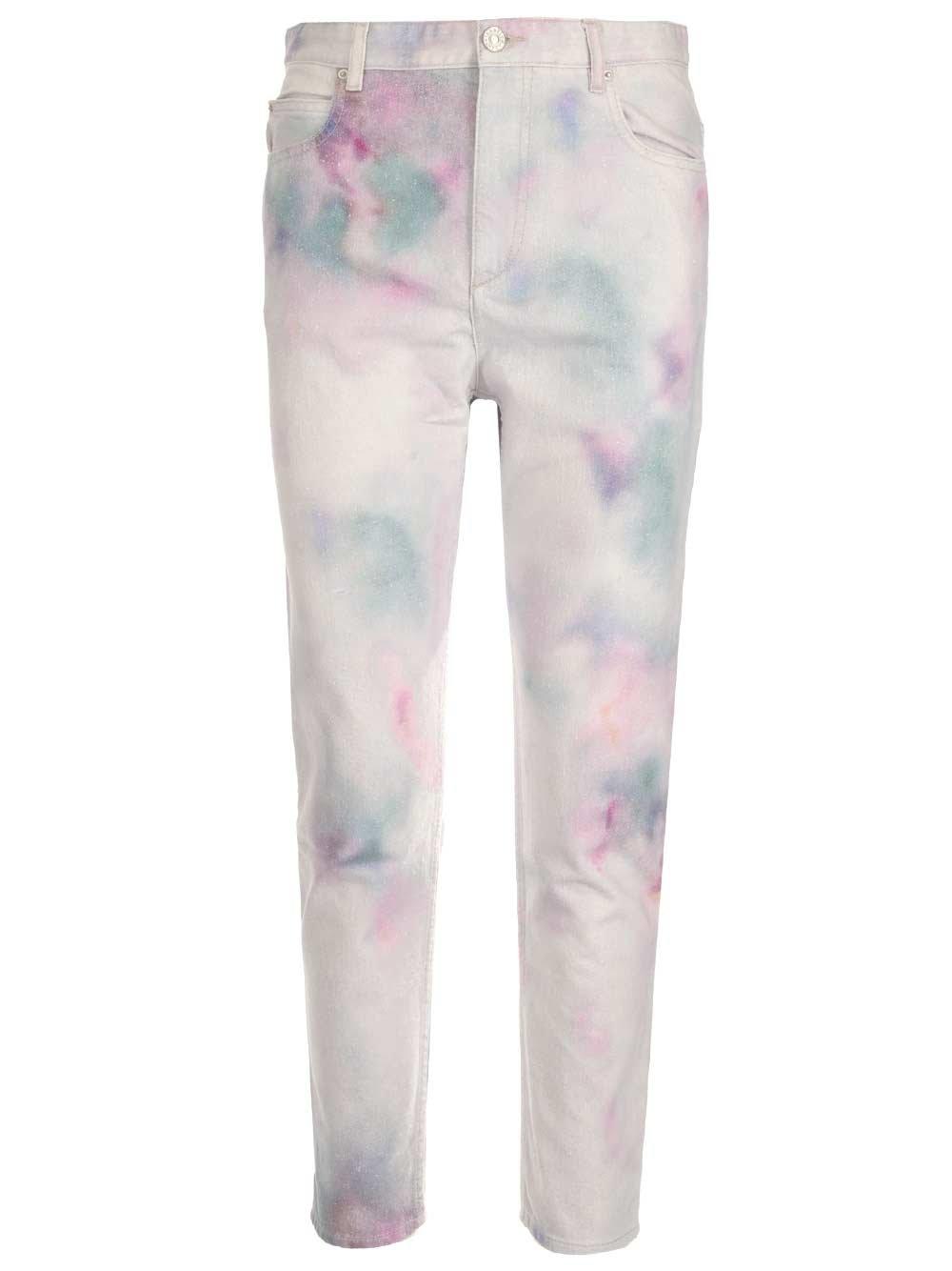 Isabel Marant Étoile Tiedye Effect Jeans In Lilac