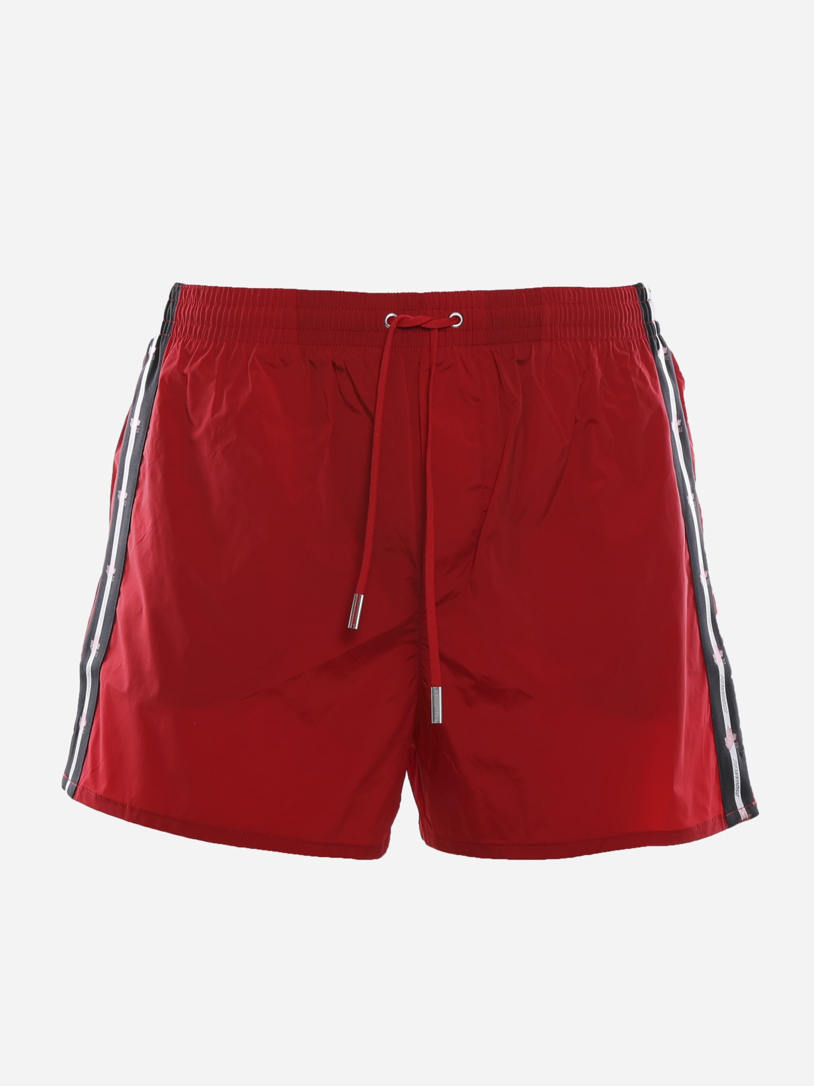 Dsquared2 Swimsuit With Side Logoed Bands In Red