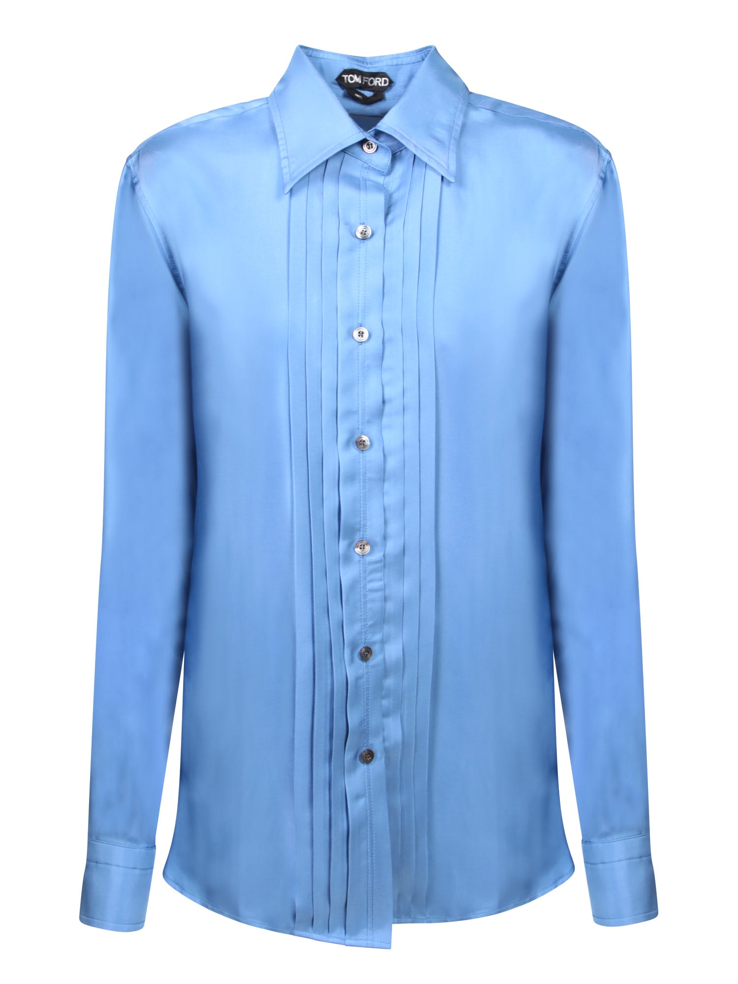 Shop Tom Ford Long Sleeves Light Blue Shirt