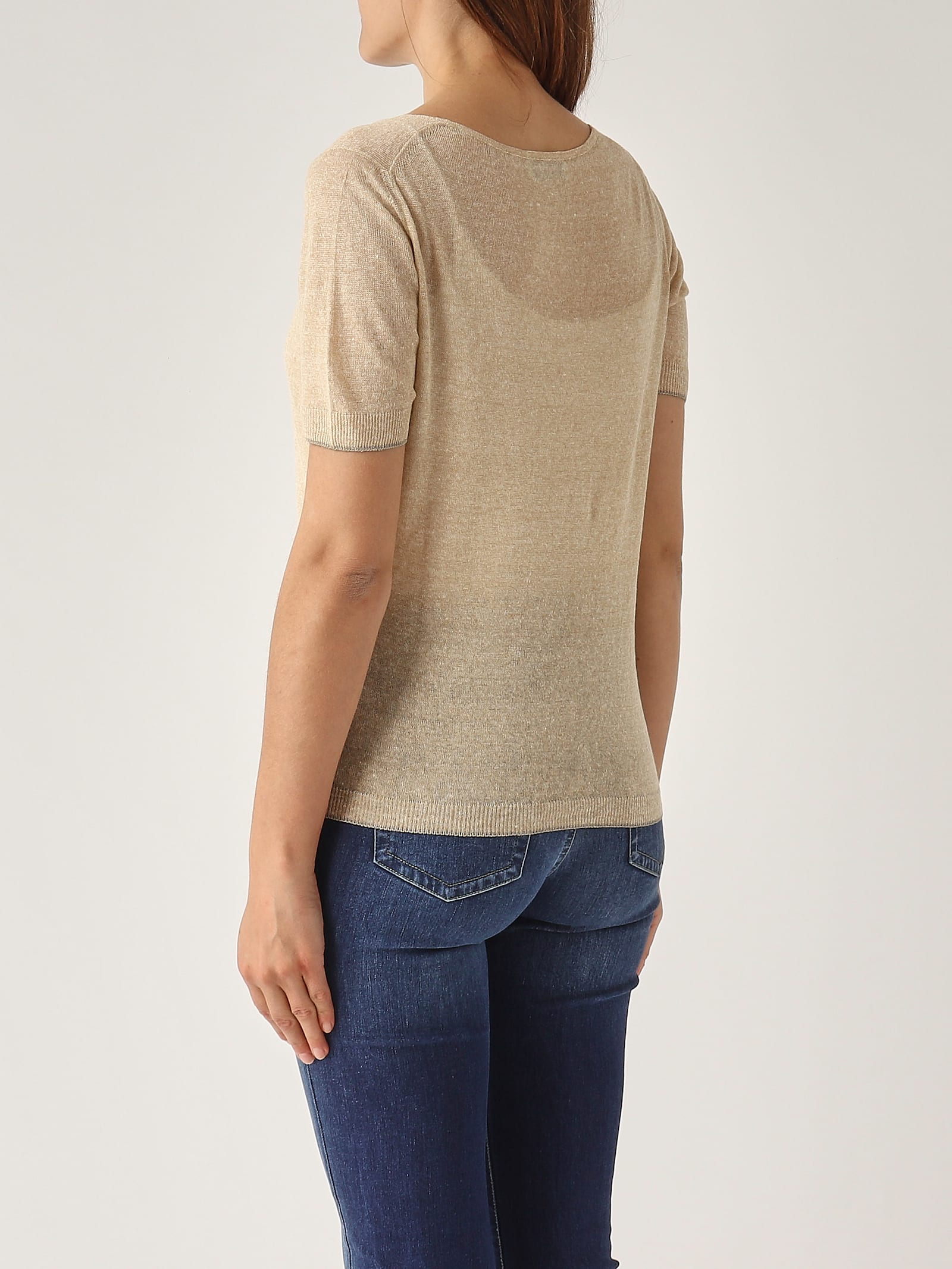 Gran Sasso Pullover M/m Bordi Lurex Sweater In Brown