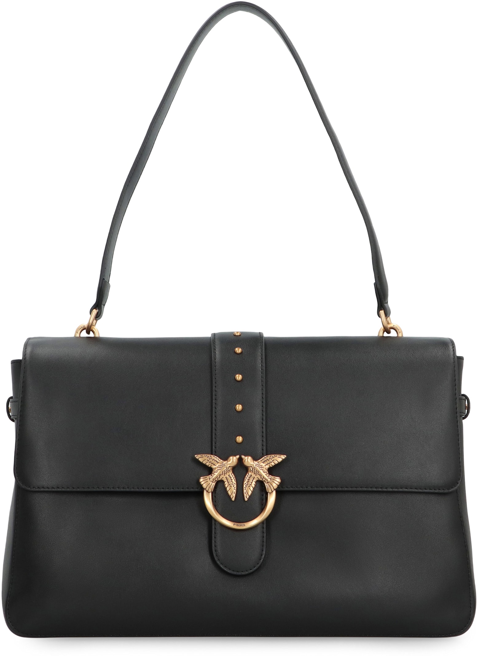 Pinko Maxi Love Bag Slouchy Shoulder Bag In Leather In Black