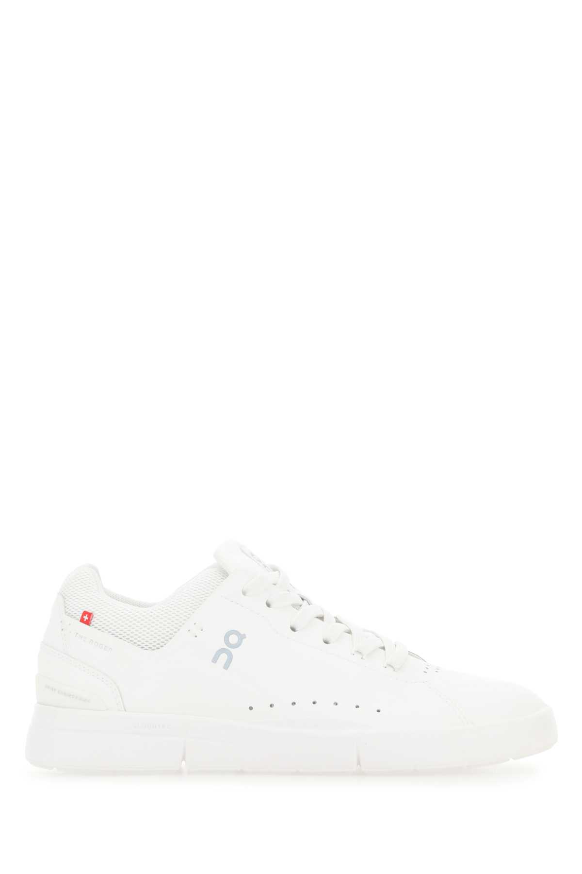 White Synthetic Leather And Mesh The Roger Advantage Sneakers