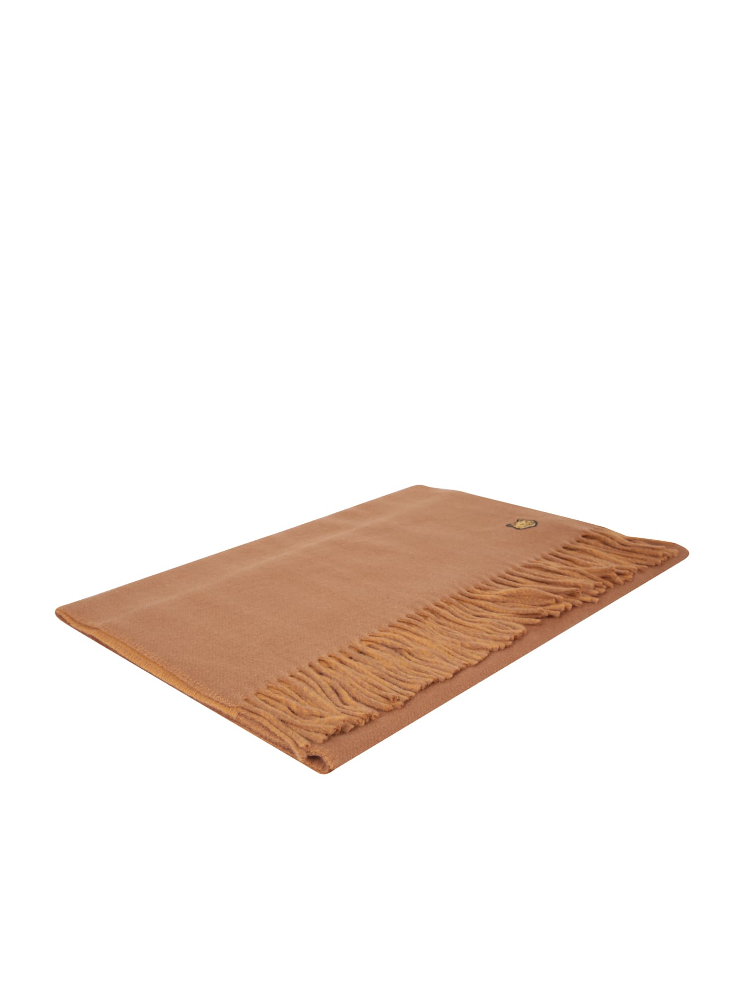 Maison Kitsuné Fox Head Scarf In Camel