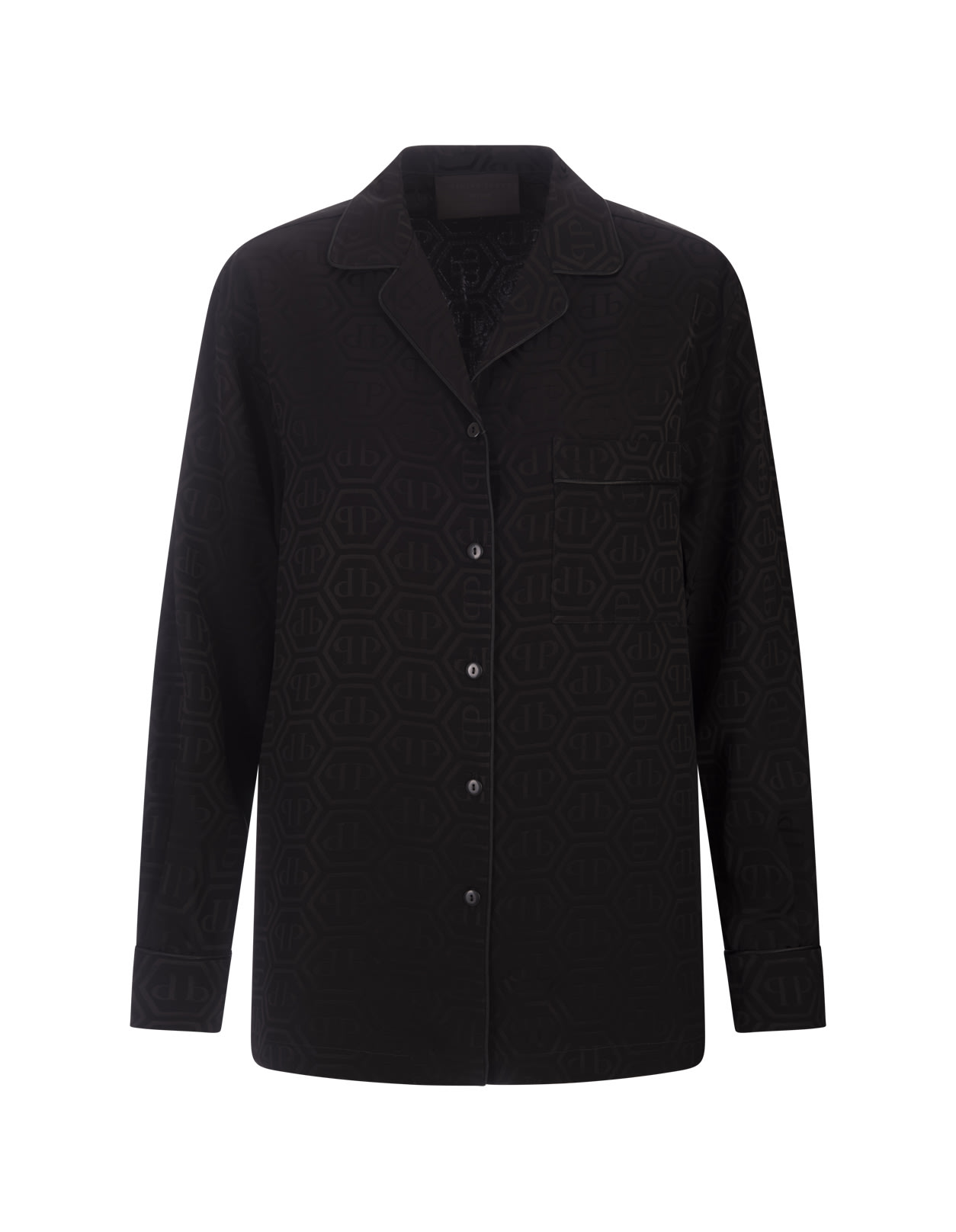 Philipp Plein Pijama Shirt Monogram In Black