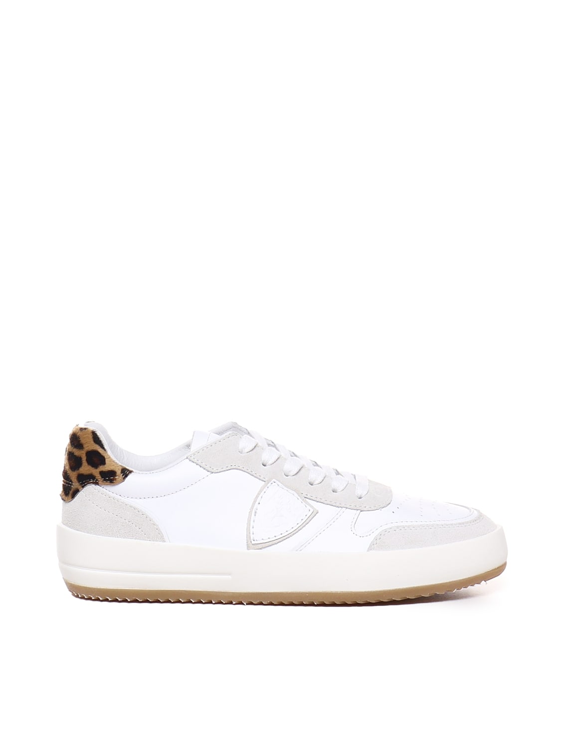 Shop Philippe Model Nice Low Sneaker In White, Leopard