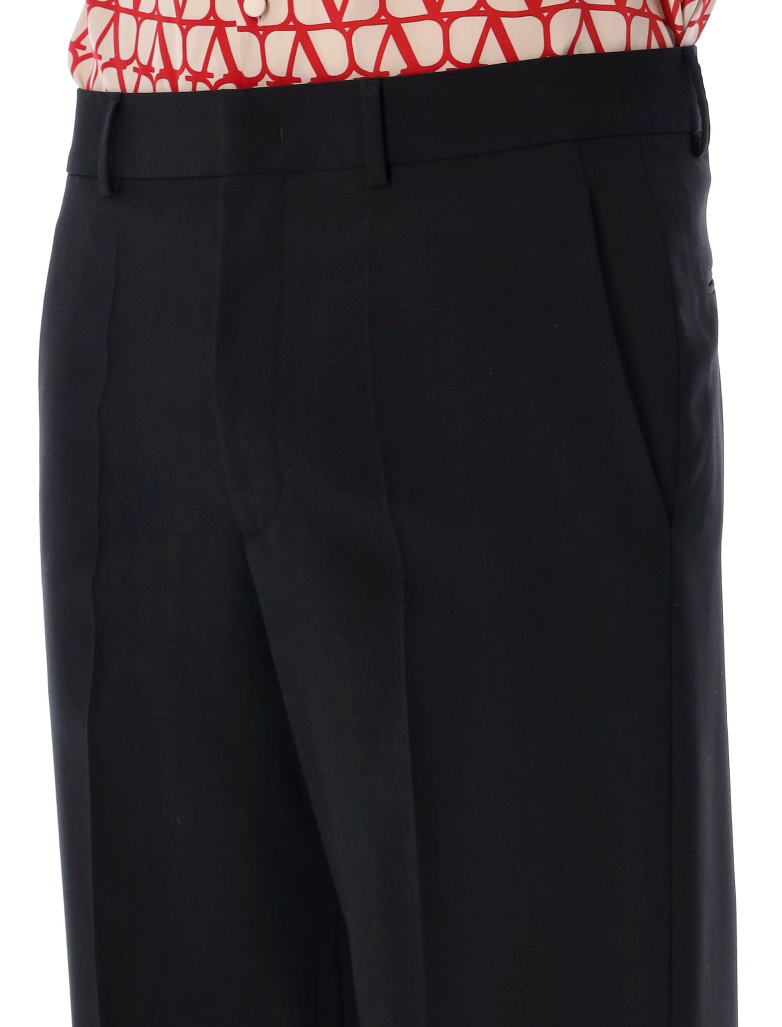 Valentino Drawstring-waist Cotton Track Pants In Black