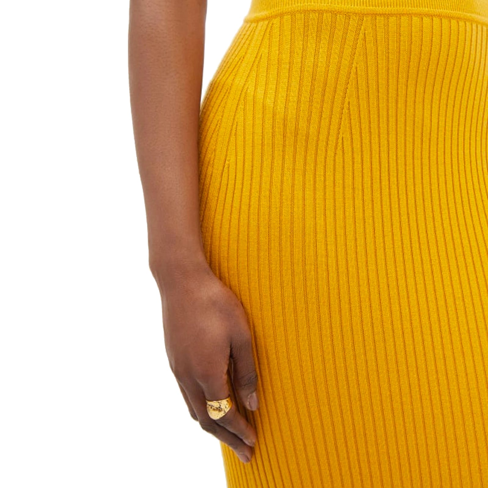 Shop Chloé Wool Skirt In Yellow