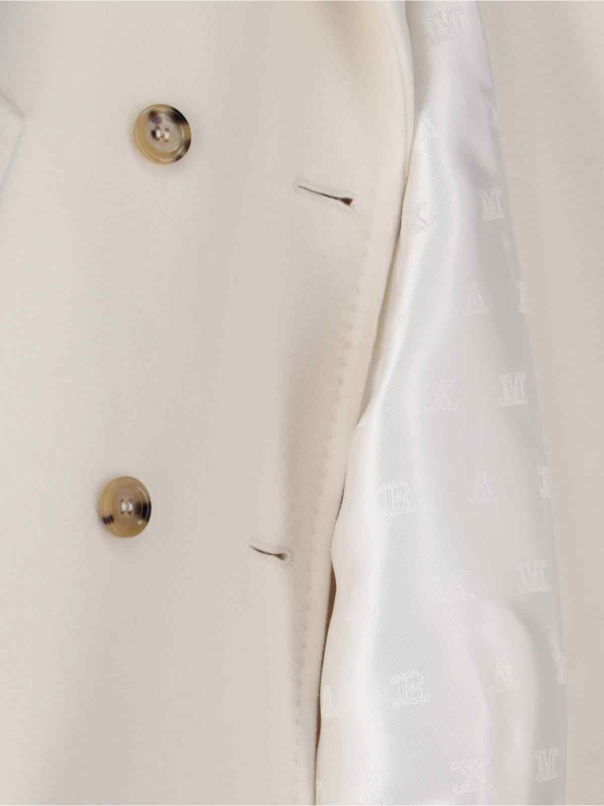 Max Mara Double-breasted Jacket Featuring Notched Lapels In White