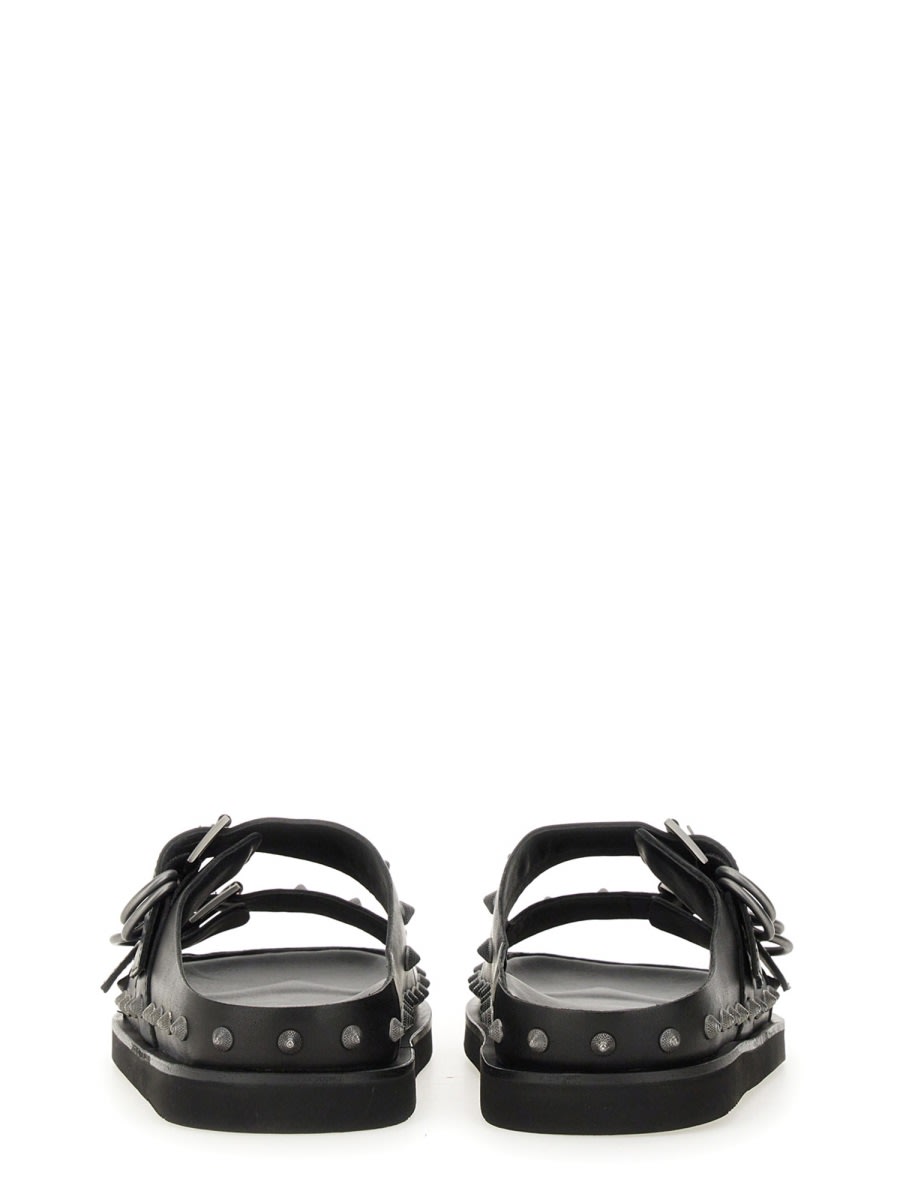 Ash Stud-detail Leather Sandals In Black