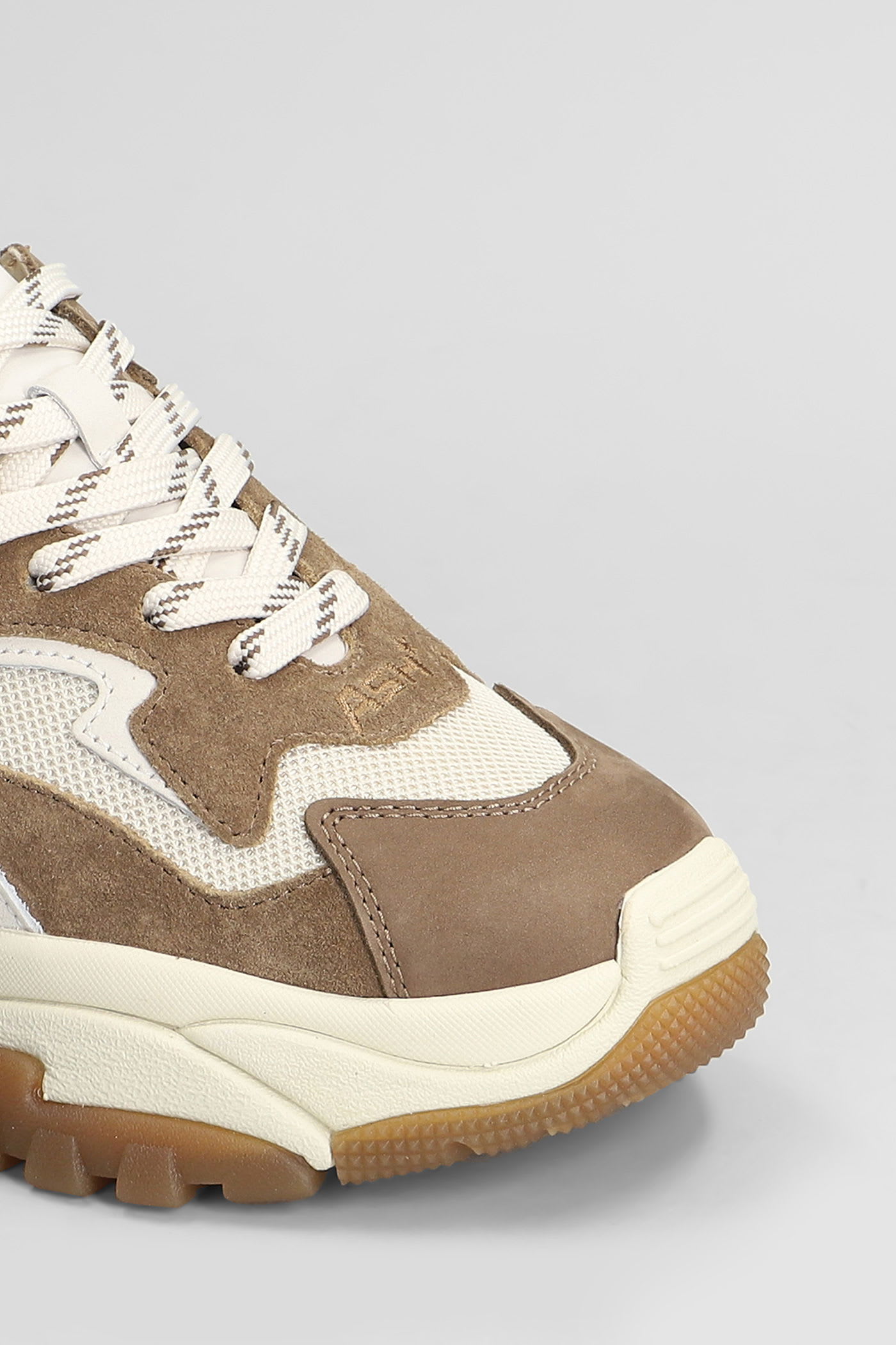 Ash Addict Sneakers In Taupe Suede And Fabric In Brown