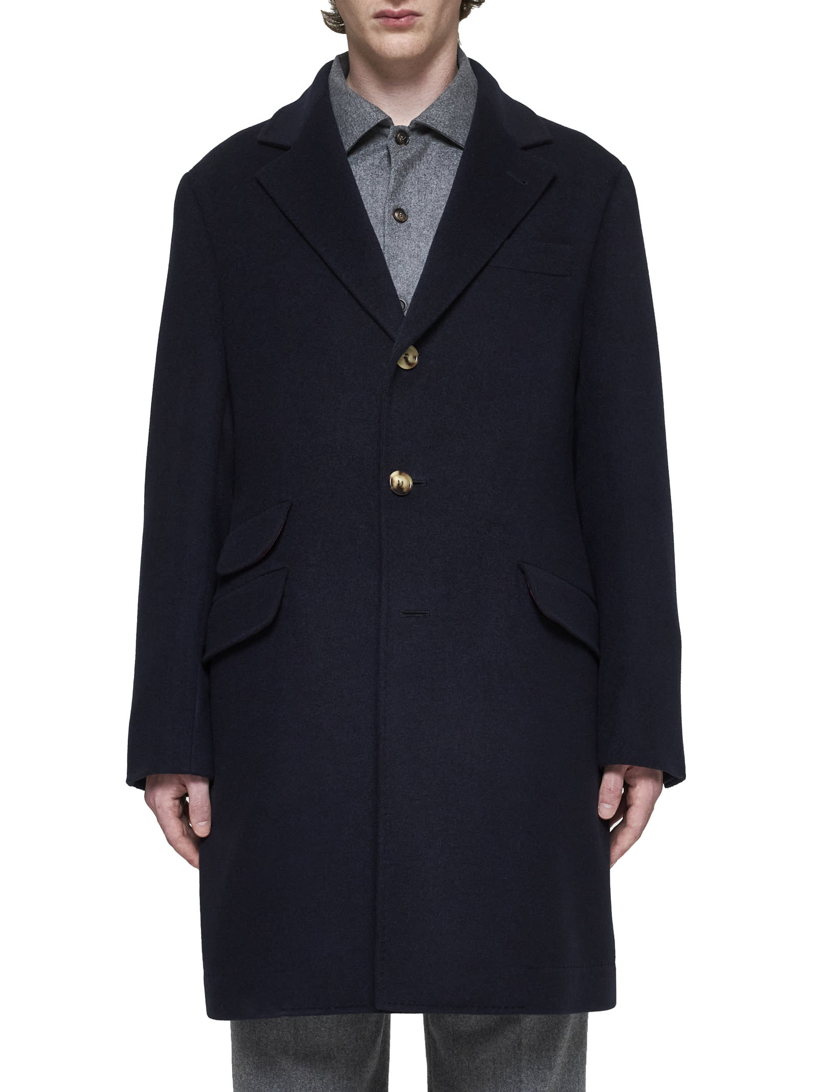 Shop Brunello Cucinelli Coat In Blue