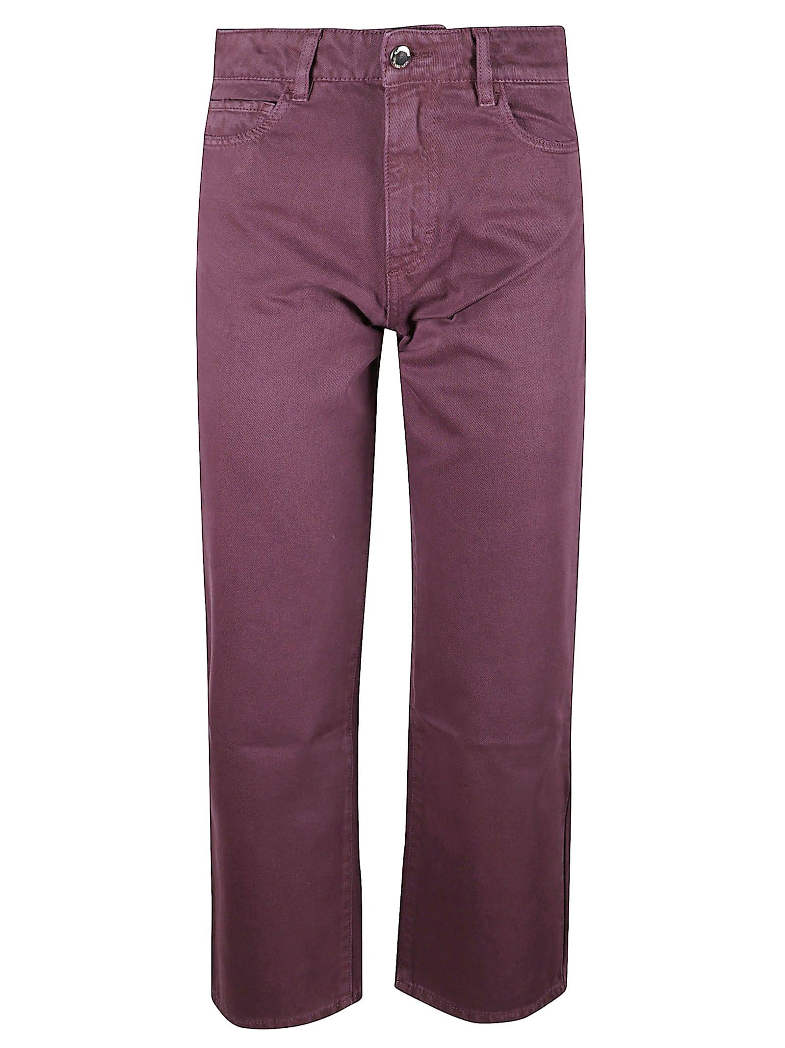 Icon Denim Star-detail Straight-leg Jeans In Burgundy