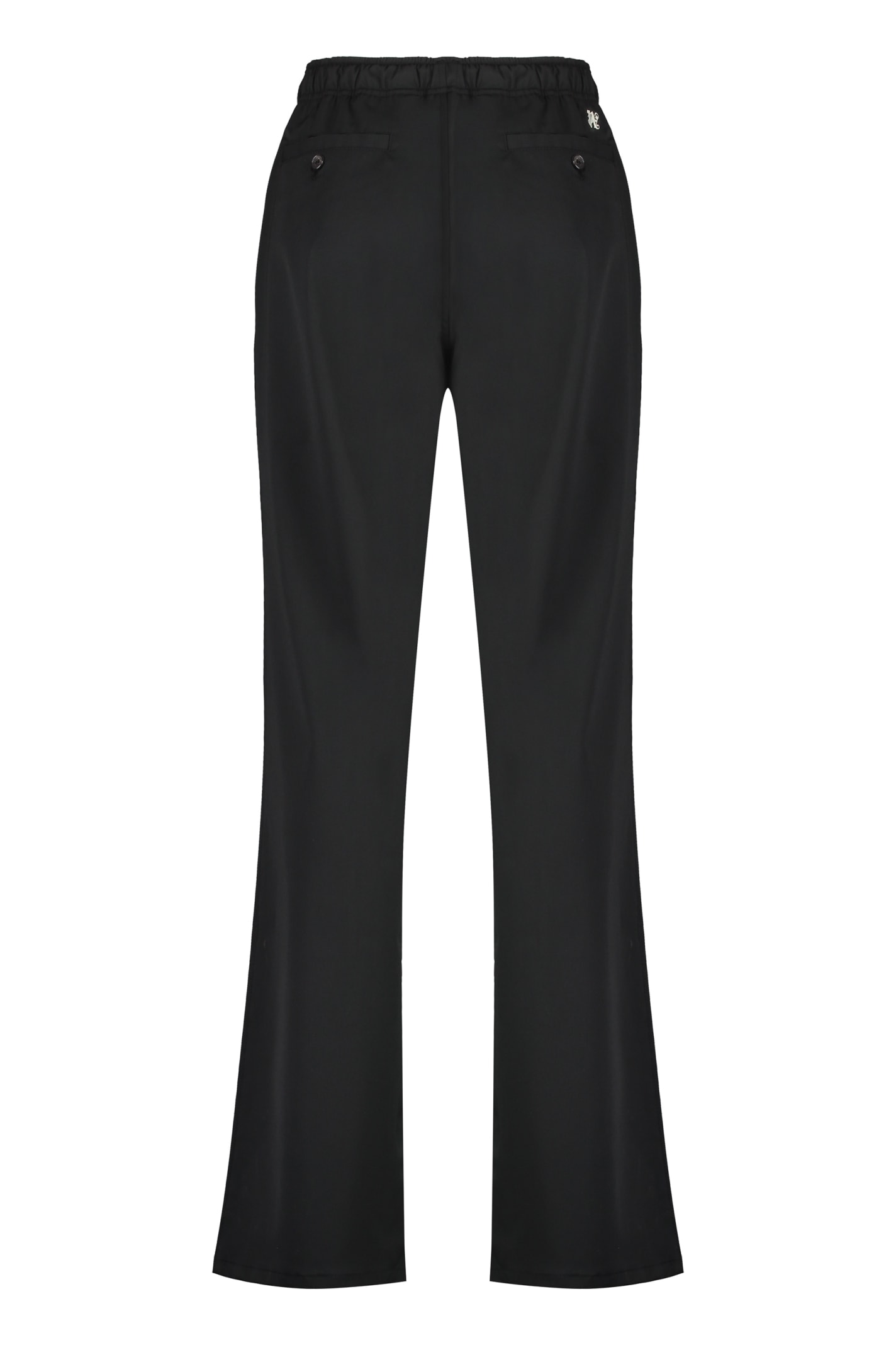 Shop Palm Angels Wool Blend Trousers In Black