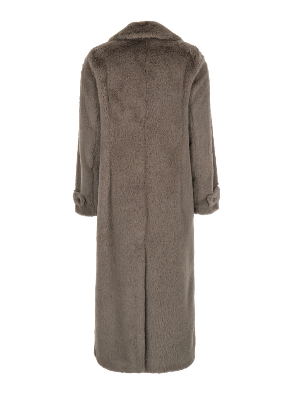 Shop Herno Cappotto Visone Faux Fur In Dove Grey