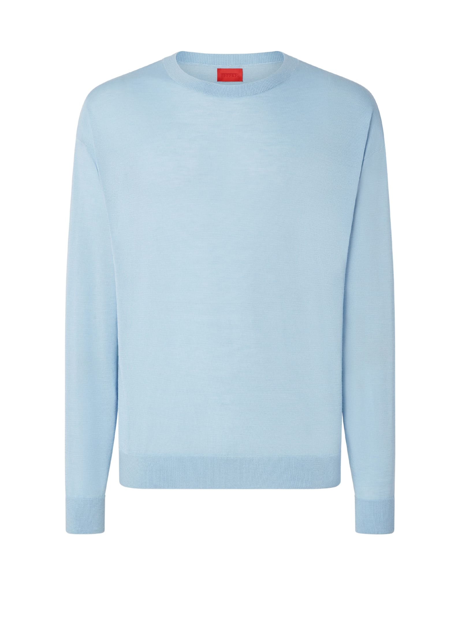 Ferrari Cashmere And Silk Jumper With Link Pattern In Blue