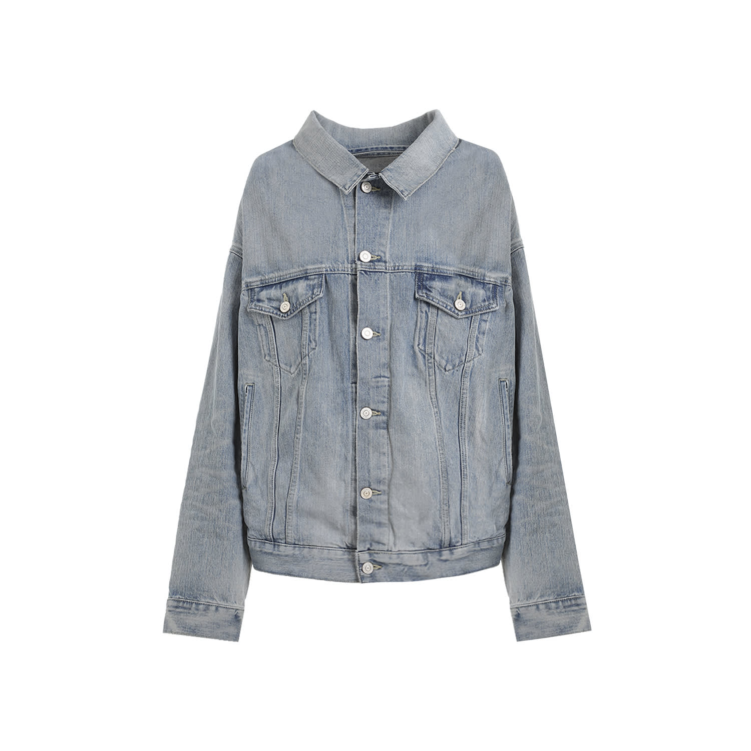 Balenciaga Off Shoulder Jacket In Blue