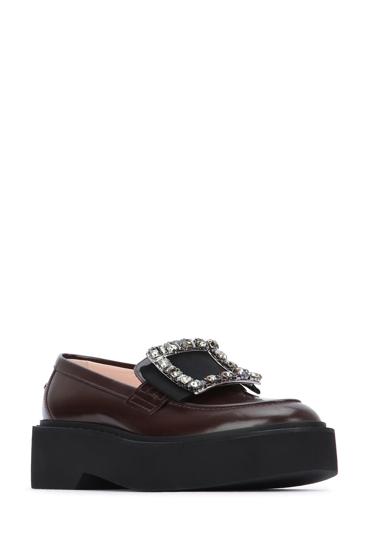Roger Vivier Viv Rangers High Strass Loafer In Brown