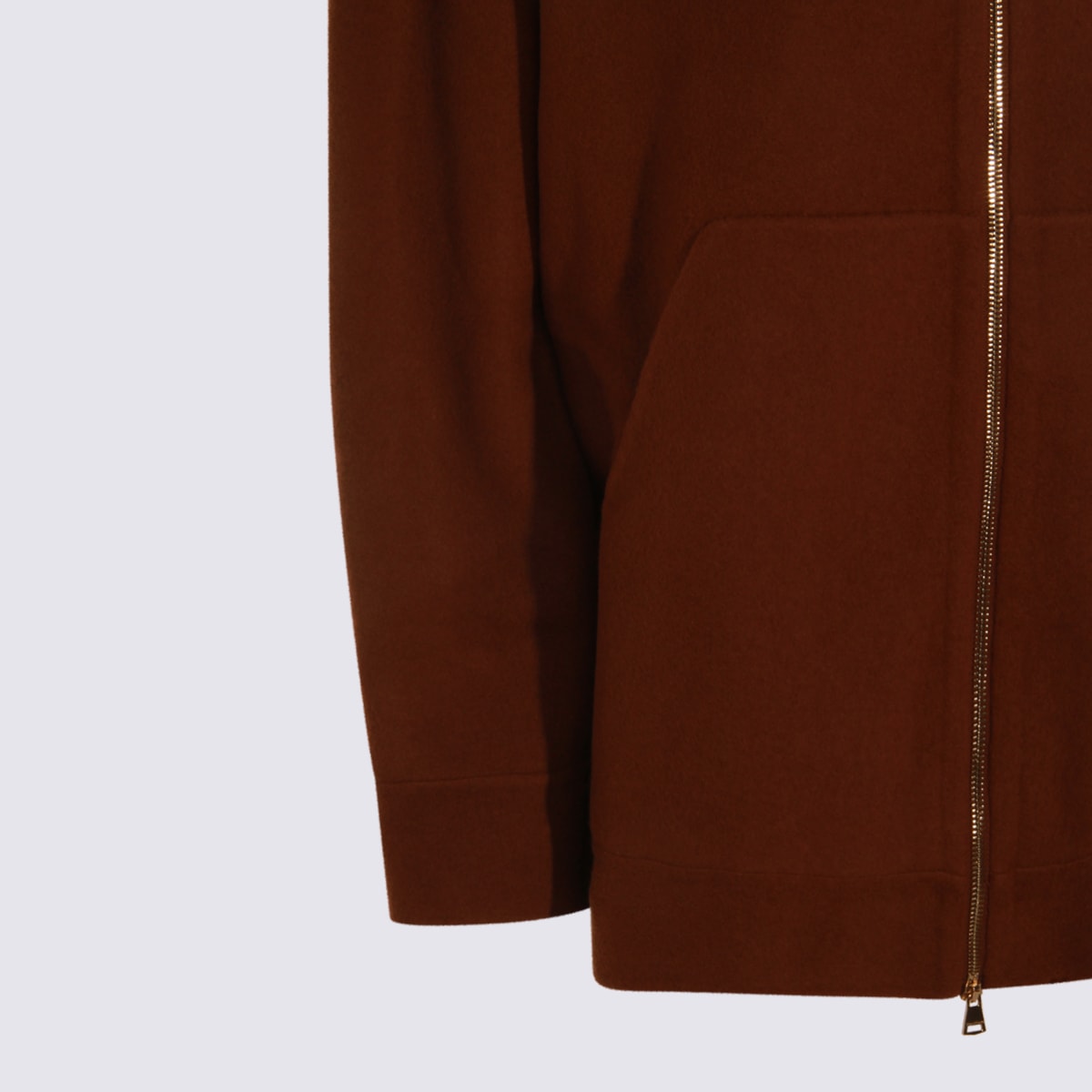 Max Mara Etuania Zip Up Sweatshirt Camello Women In Brown