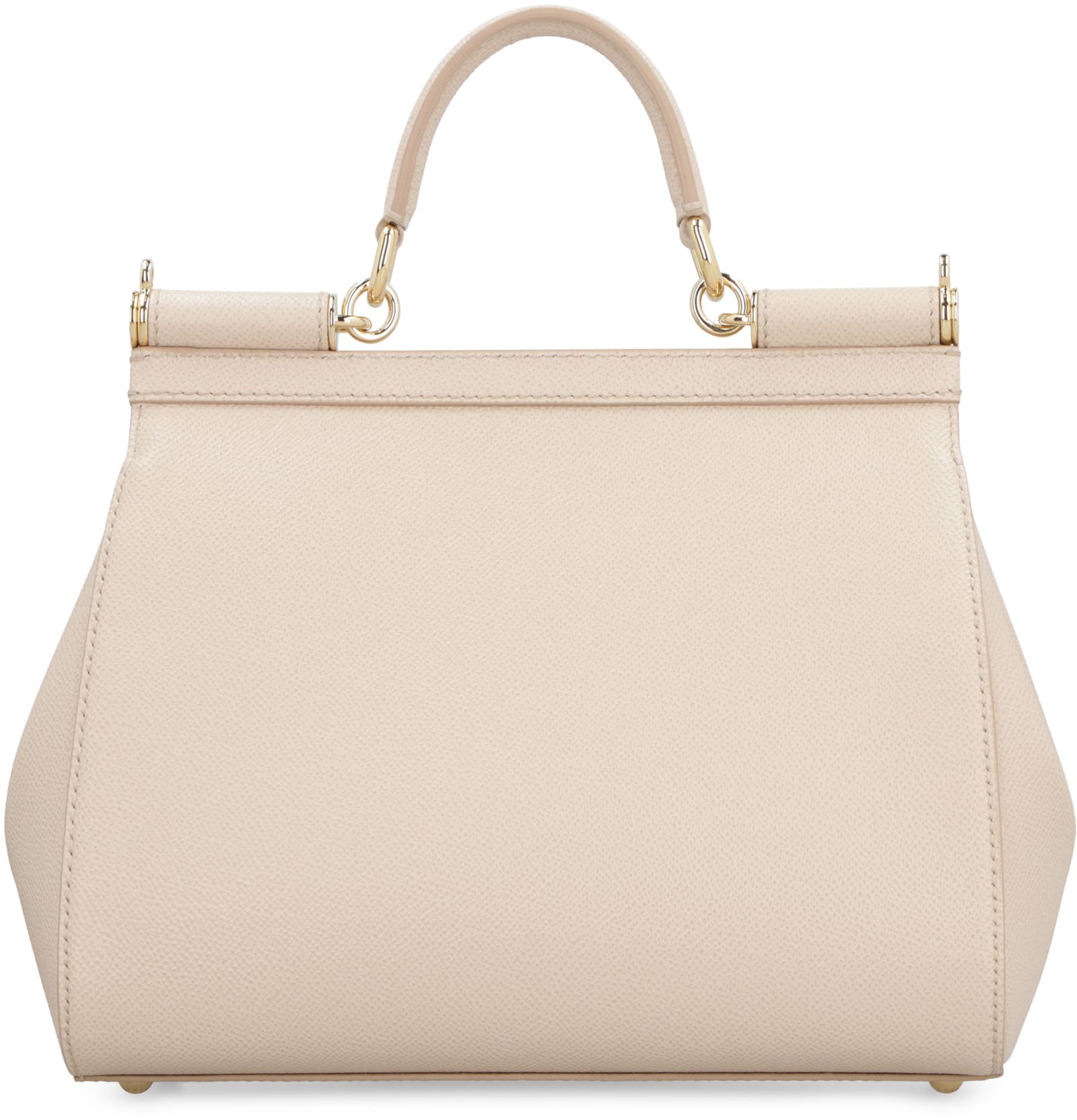 Shop Dolce & Gabbana Sicily Leather Handbag In Pale Pink