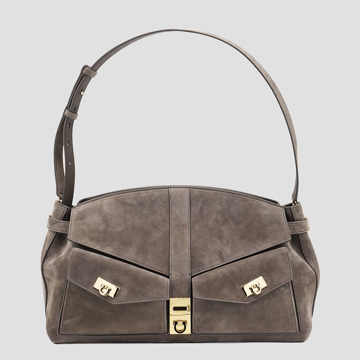 【送料&関税込】Ferragamo Brown Leather Hug Multipocket (l) Ferragamo Brown Leather Hug Multipocket (l) | ModeSens