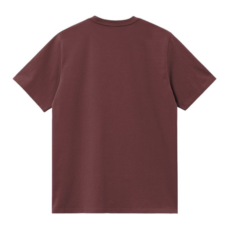 Carhartt Work In Progress Logo Pocket T-shirt In Burgundy