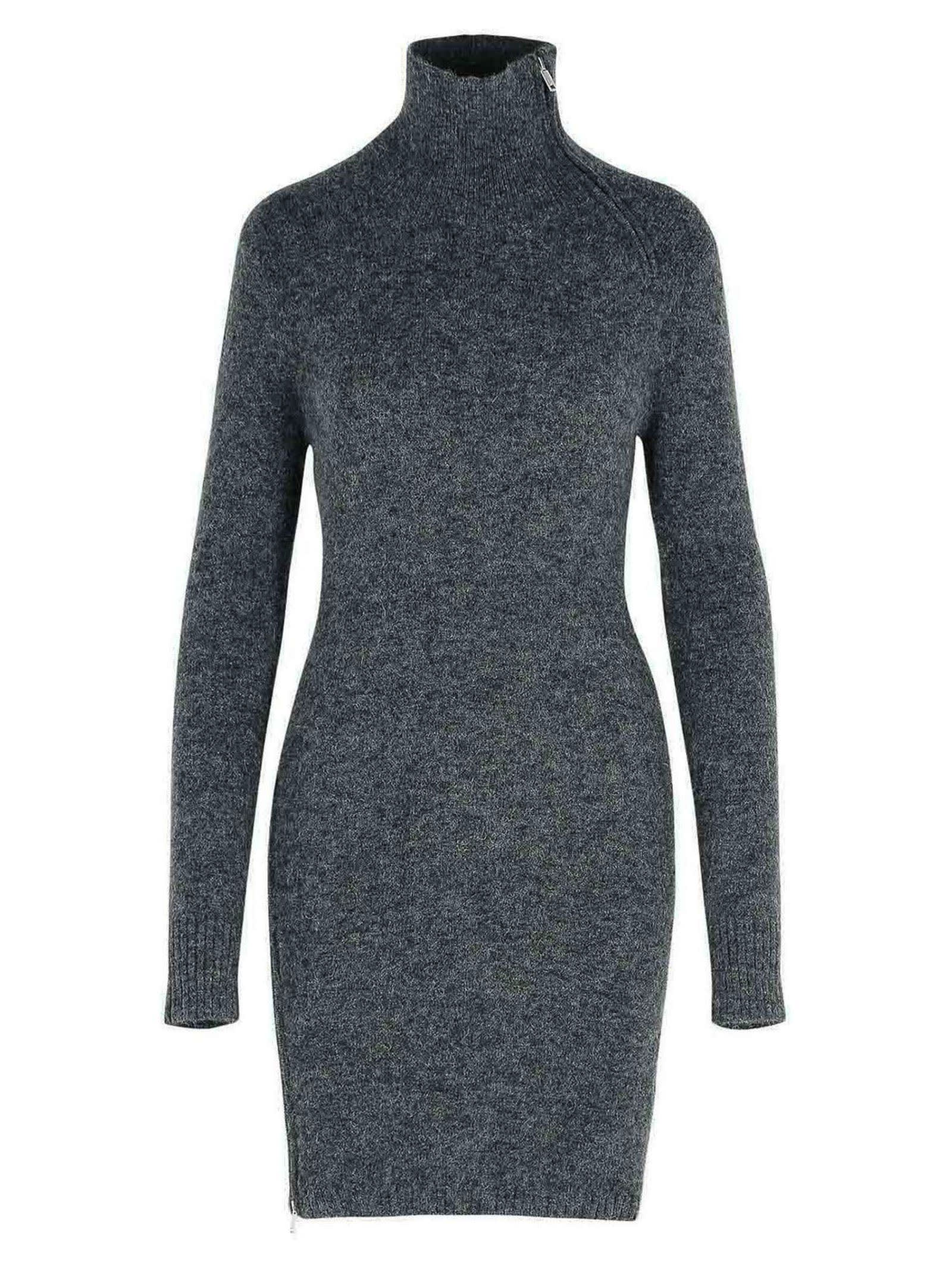 Marant Etoile Grey Alpaca Wool-blend Ohara Dress In Gray