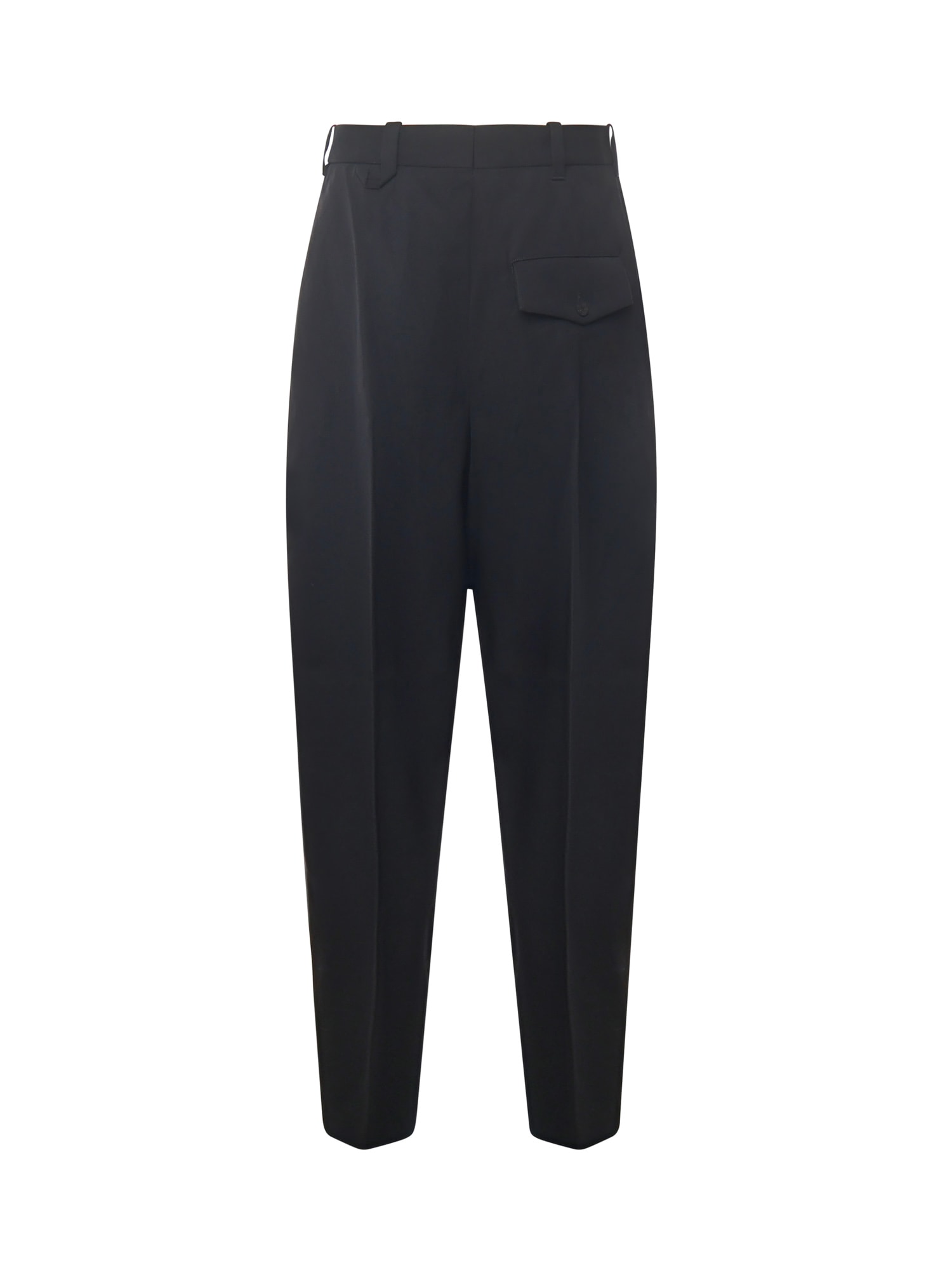 Jacquemus Black Trousers With Button Closure And Pleats On The Front In Wool Man In Black