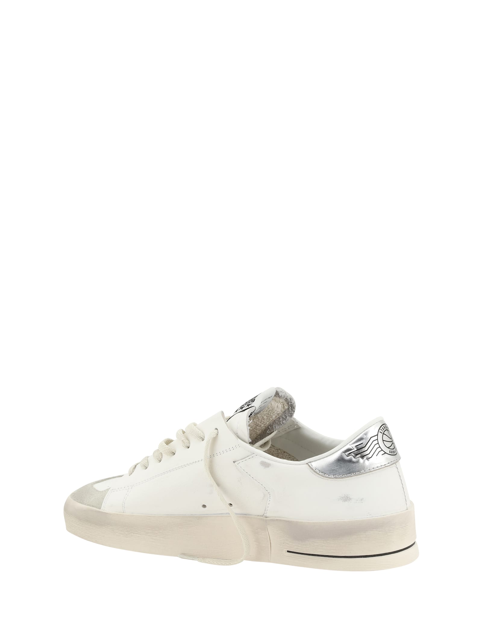 Golden Goose Stardan Sneakers In White/grey/silver