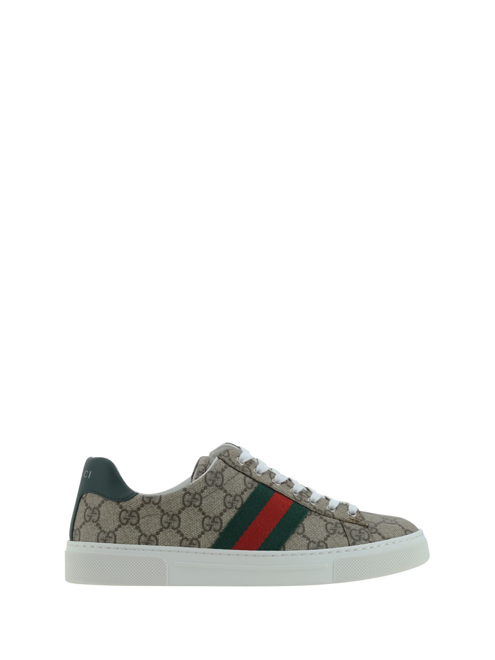 Gucci Ace Monogram Canvas Low-top Sneakers In Multi
